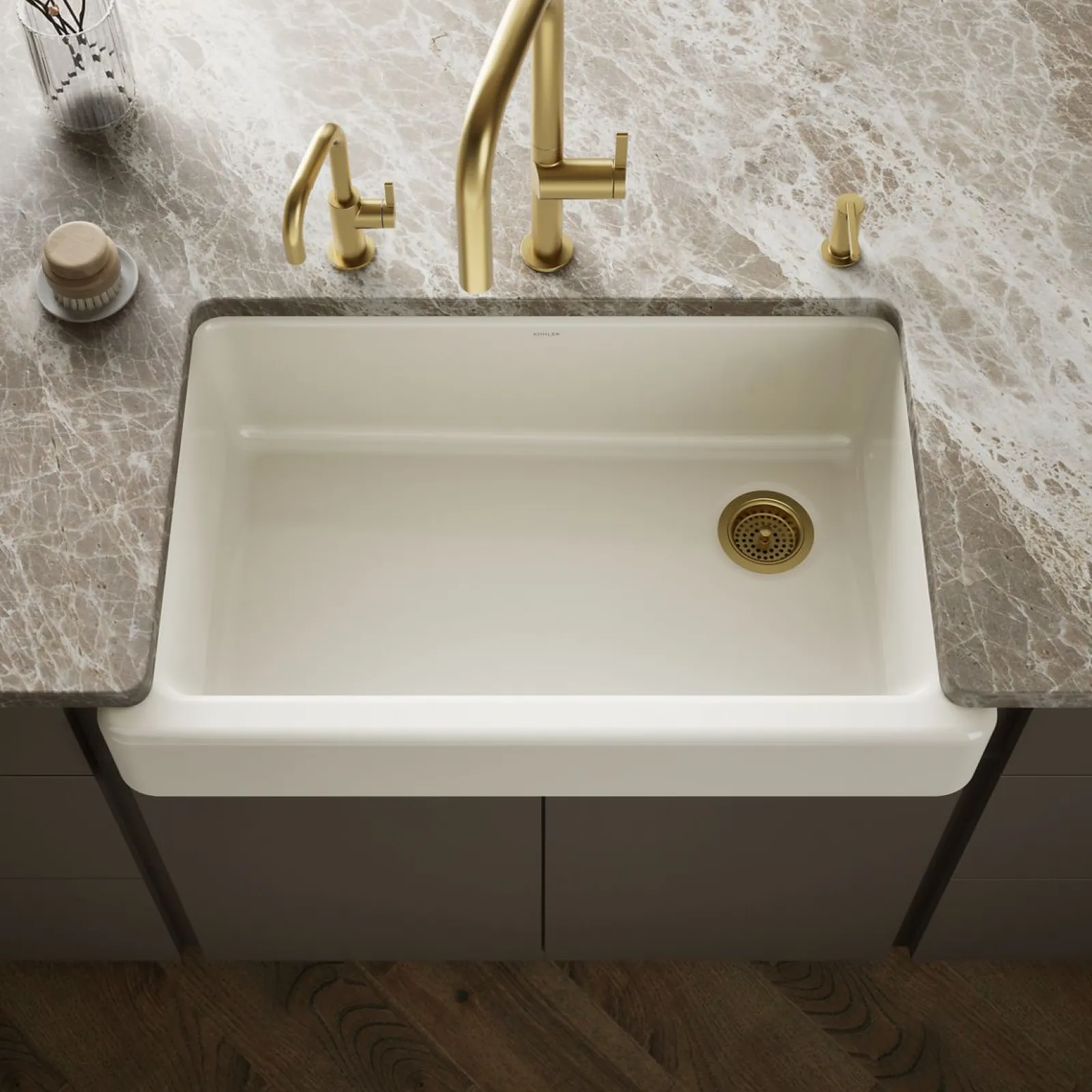 35-1/2" undermount single-bowl farmhouse kitchen sink^Kohler Hot