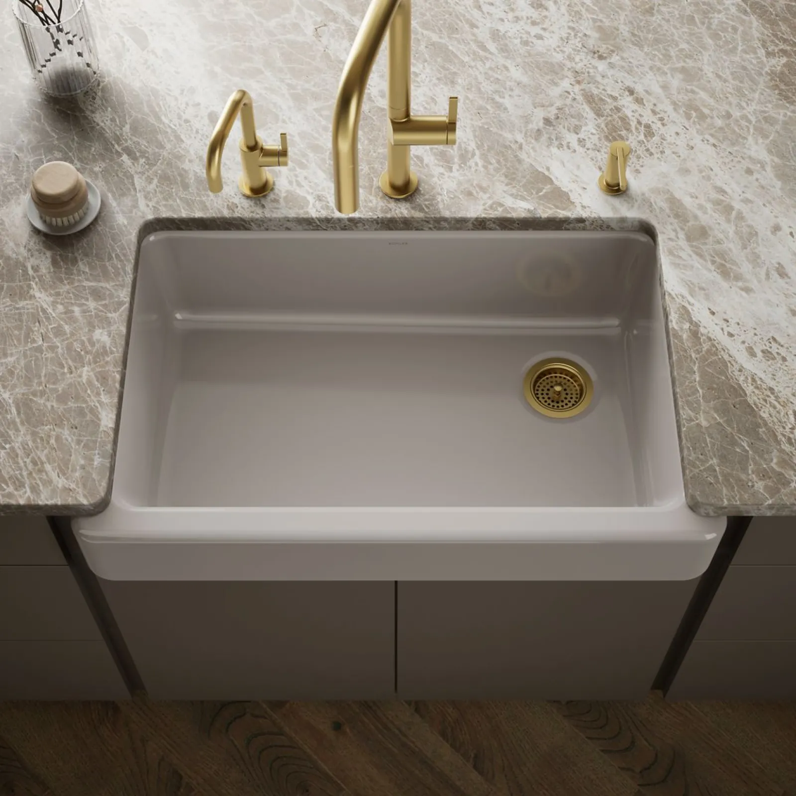 35-1/2" undermount single-bowl farmhouse kitchen sink^Kohler Hot