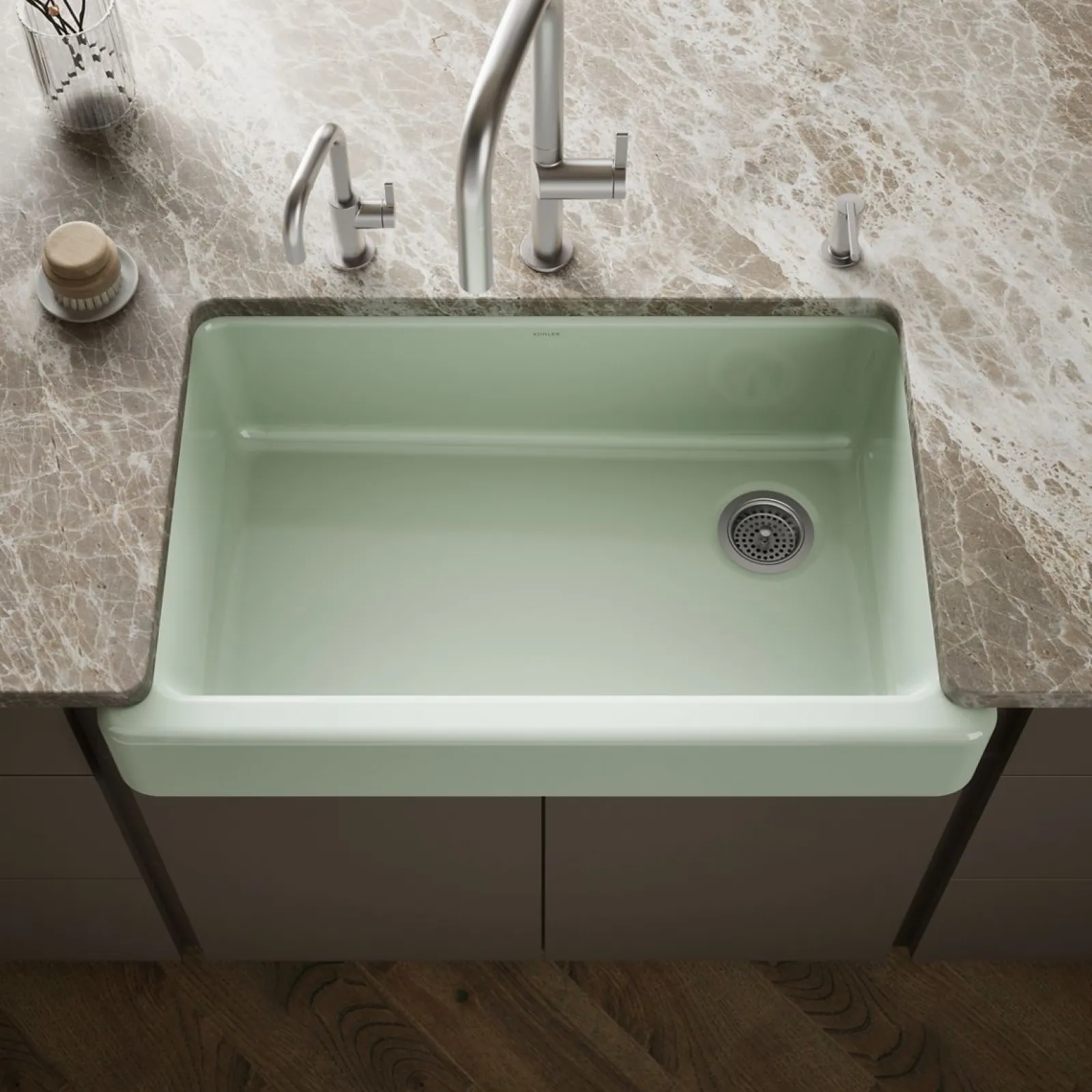 35-1/2" undermount single-bowl farmhouse kitchen sink^Kohler Hot