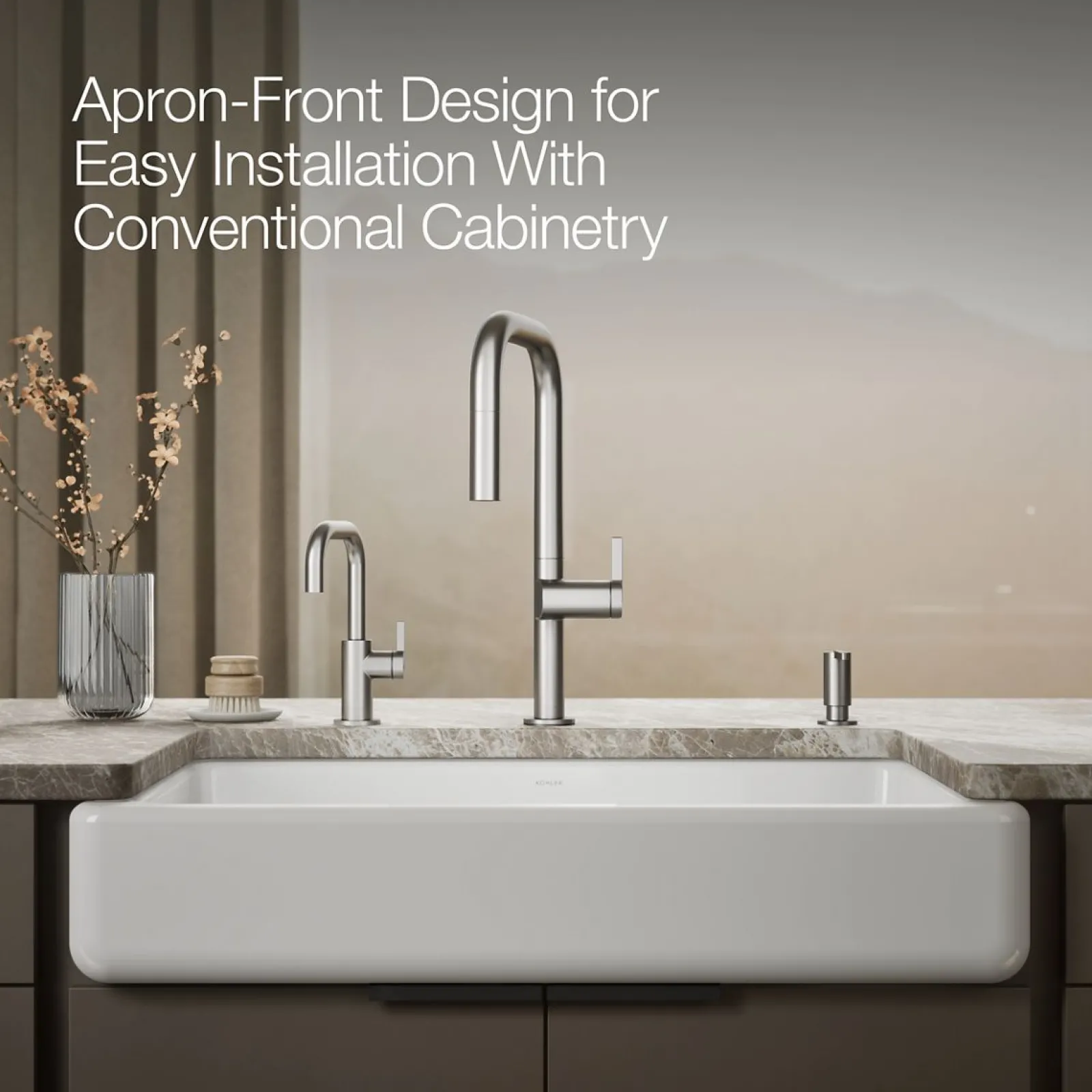 35-1/2" undermount single-bowl farmhouse kitchen sink^Kohler Hot