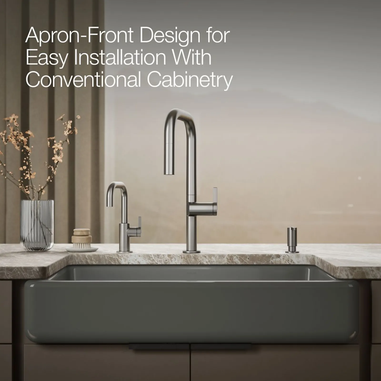 35-1/2" undermount single-bowl farmhouse kitchen sink^Kohler Hot