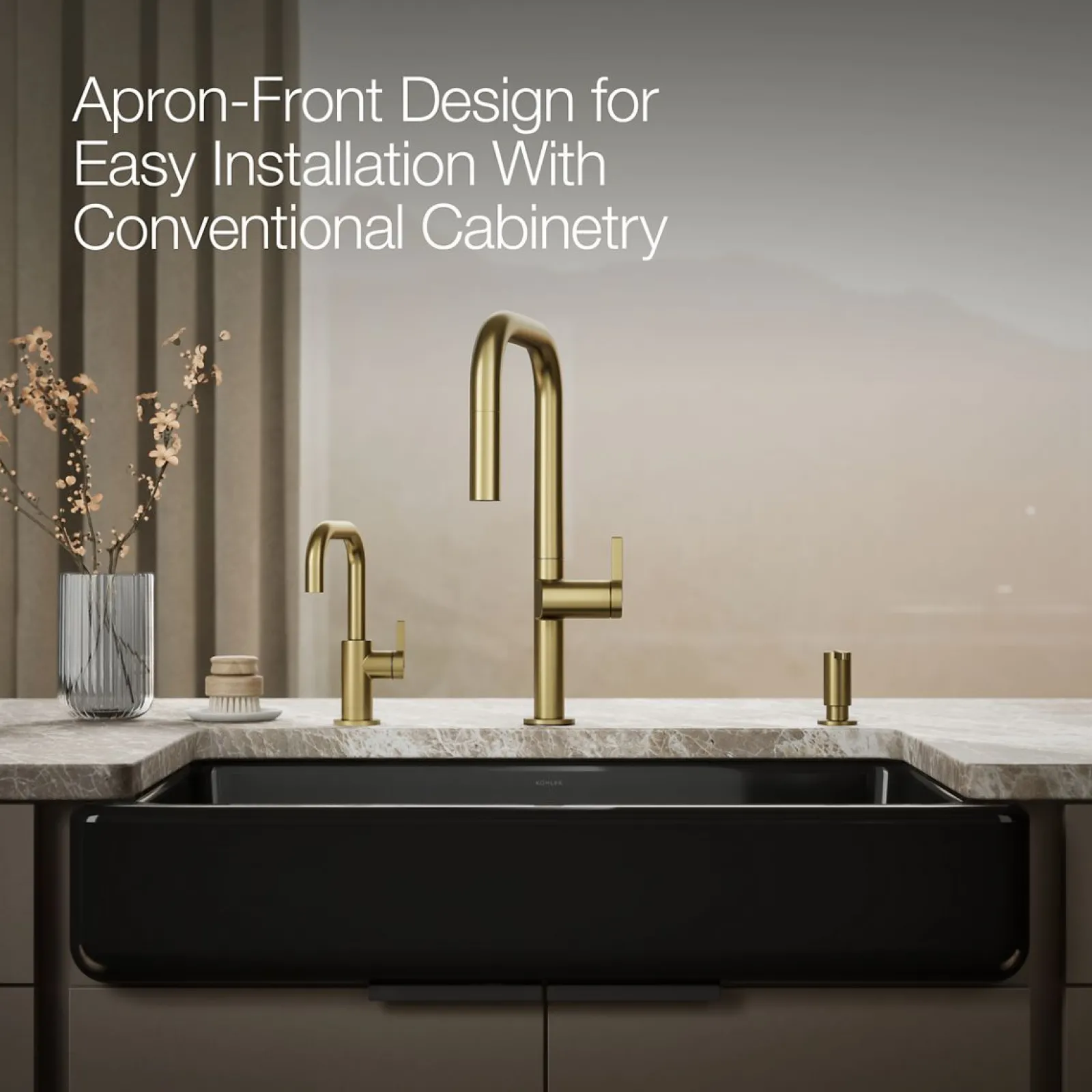 35-1/2" undermount single-bowl farmhouse kitchen sink^Kohler Hot
