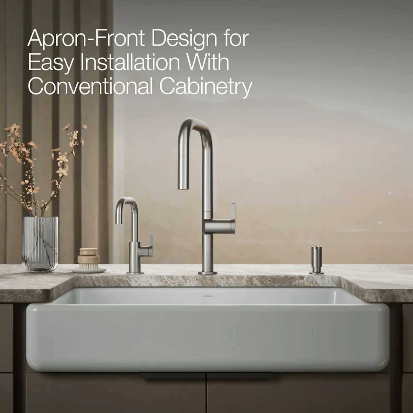 35-1/2" undermount single-bowl farmhouse kitchen sink^Kohler Hot