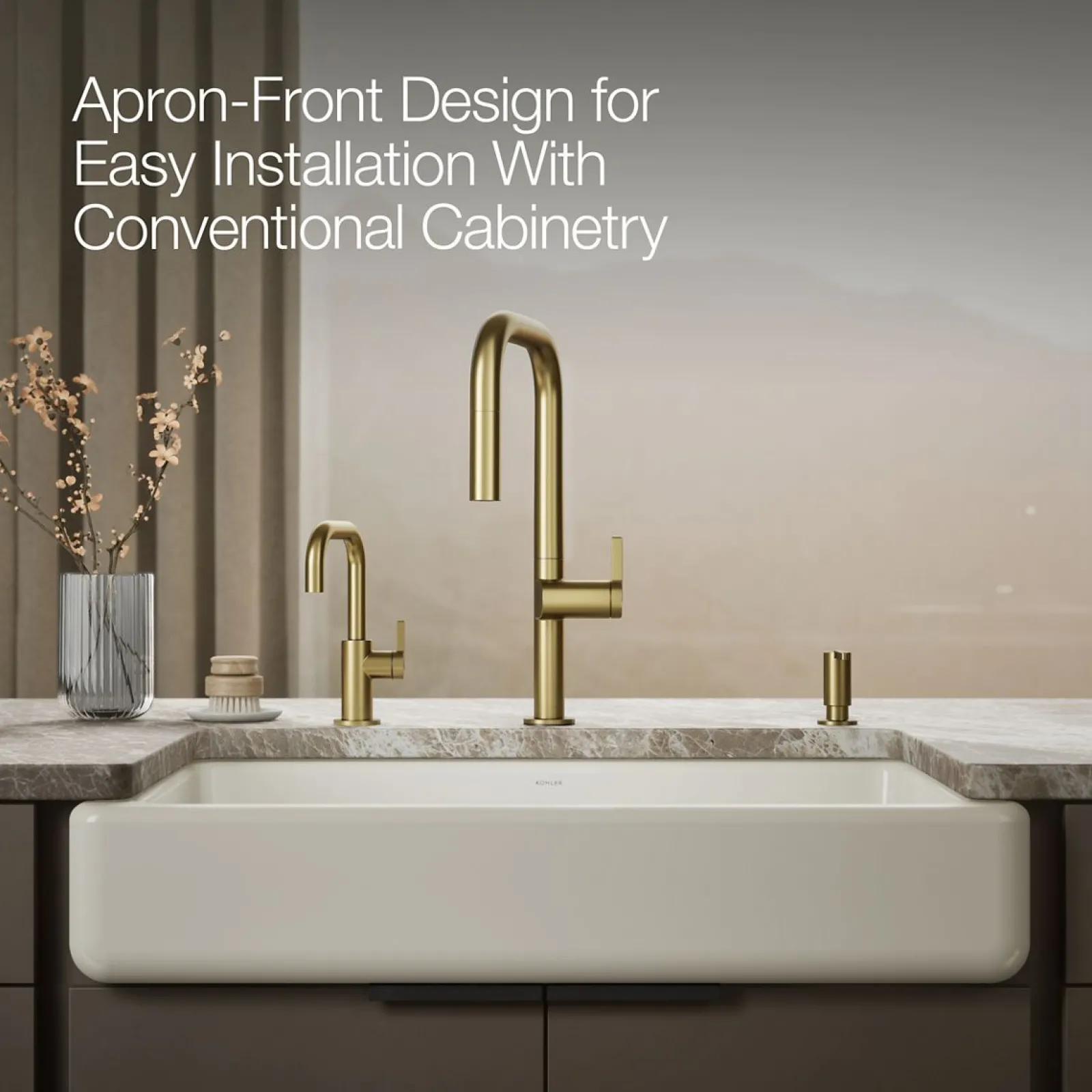 35-1/2" undermount single-bowl farmhouse kitchen sink^Kohler Hot
