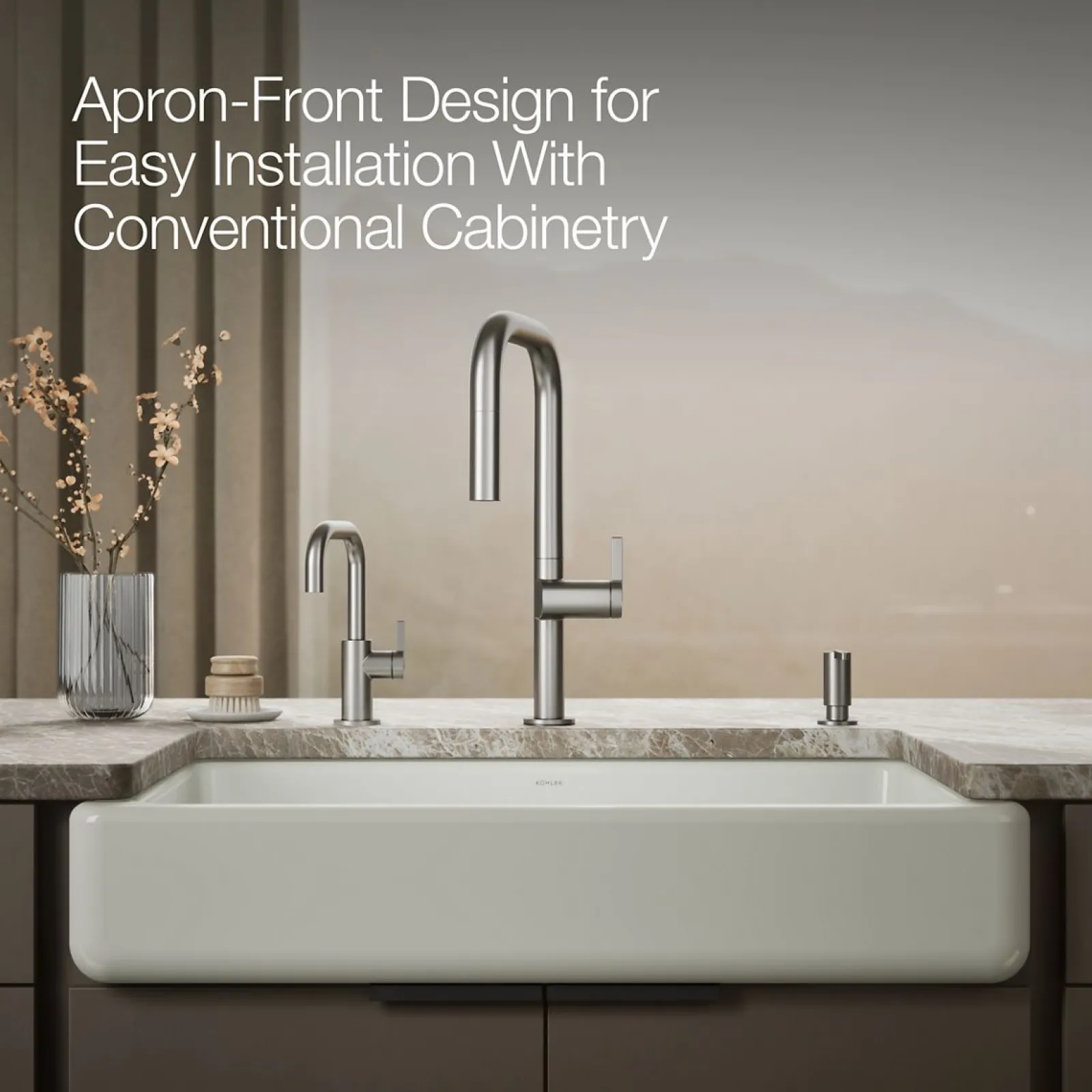 35-1/2" undermount single-bowl farmhouse kitchen sink^Kohler Hot