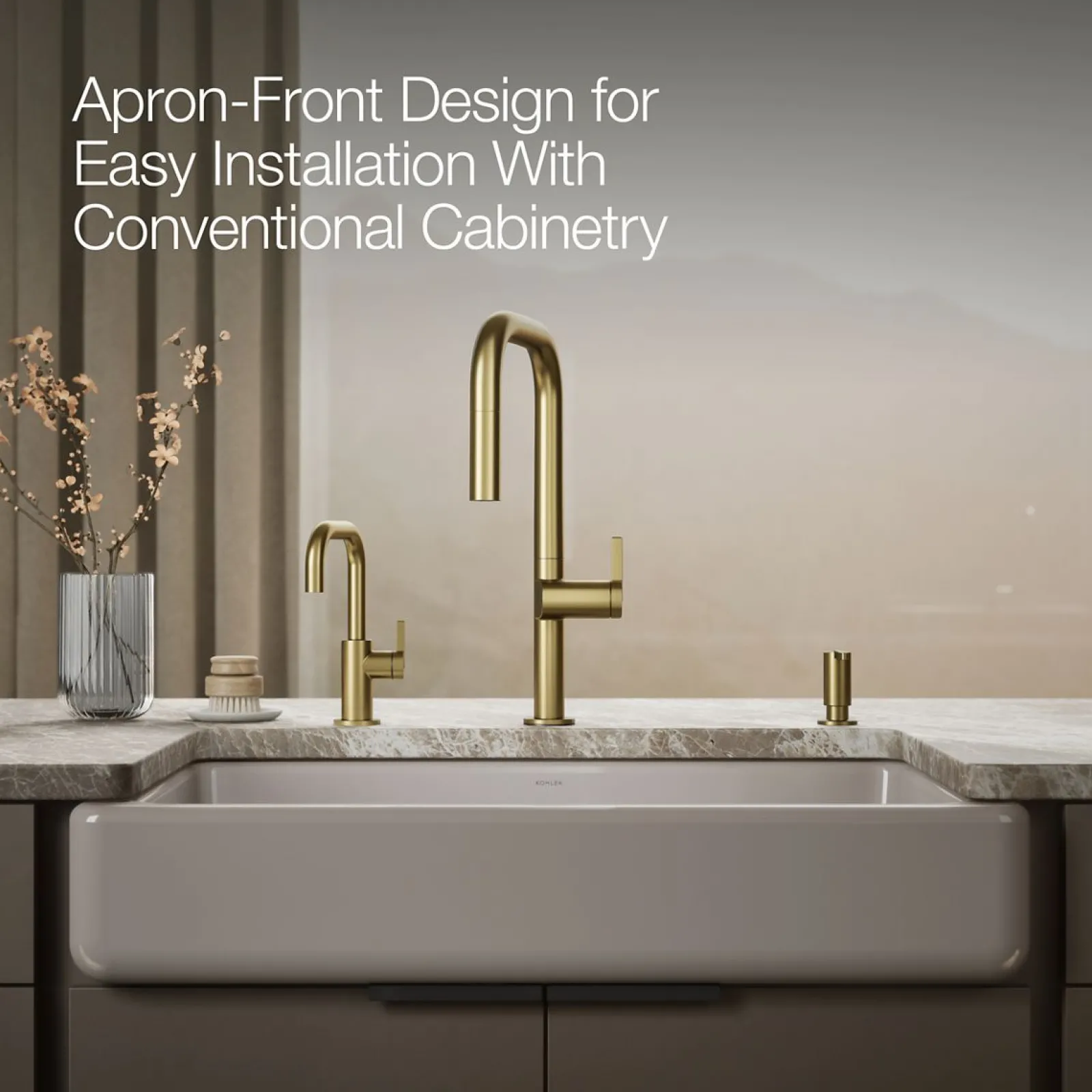 35-1/2" undermount single-bowl farmhouse kitchen sink^Kohler Hot