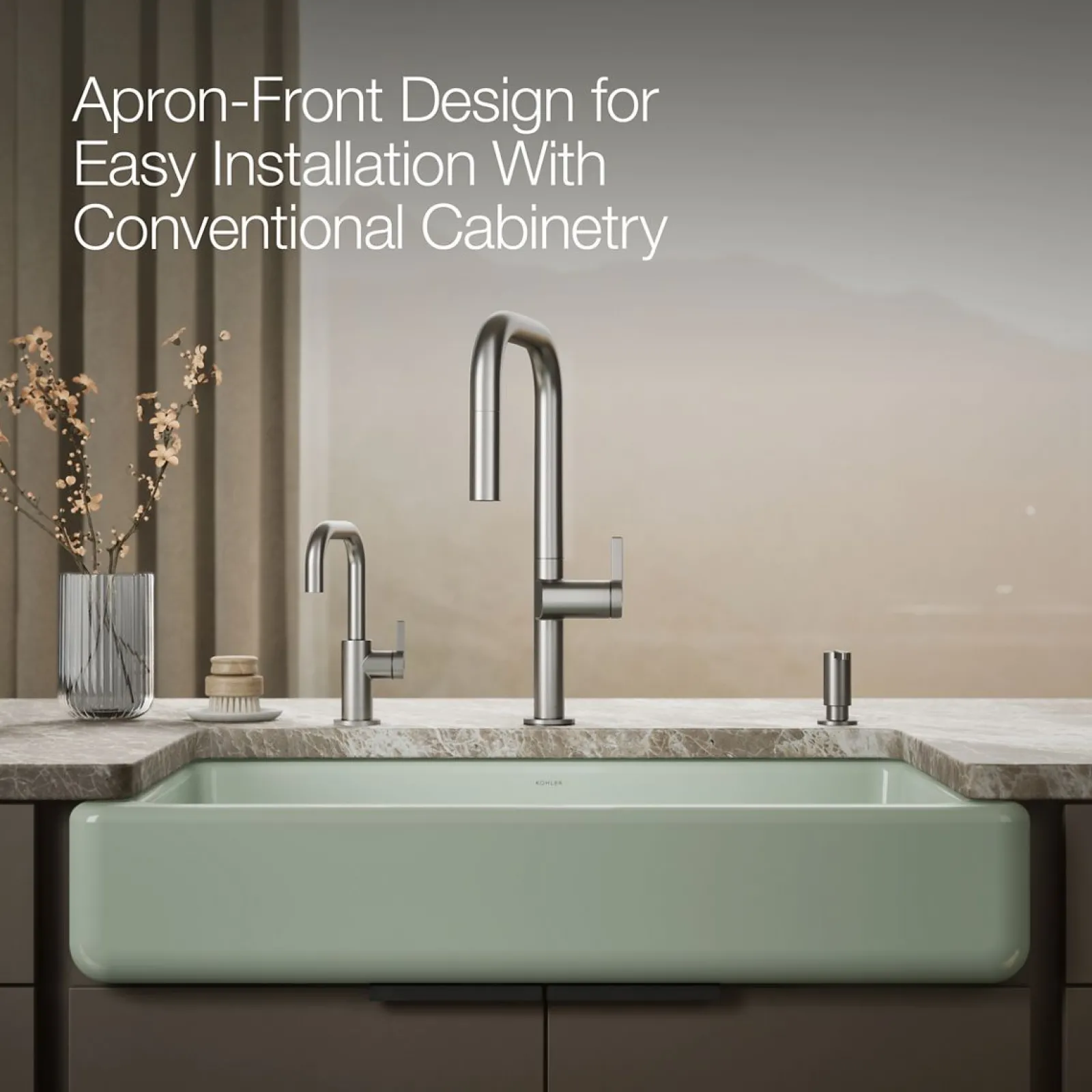 35-1/2" undermount single-bowl farmhouse kitchen sink^Kohler Hot