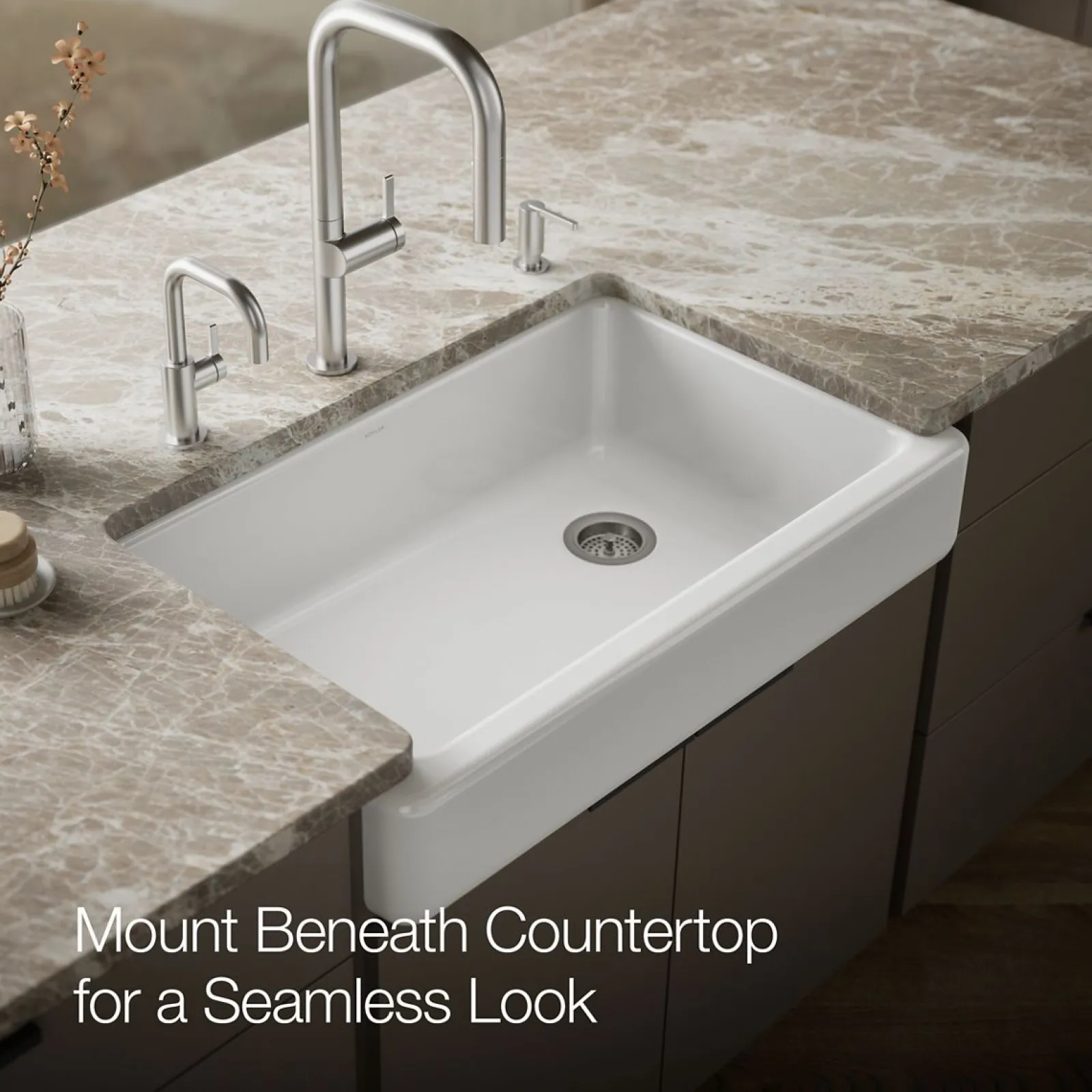 35-1/2" undermount single-bowl farmhouse kitchen sink^Kohler Hot