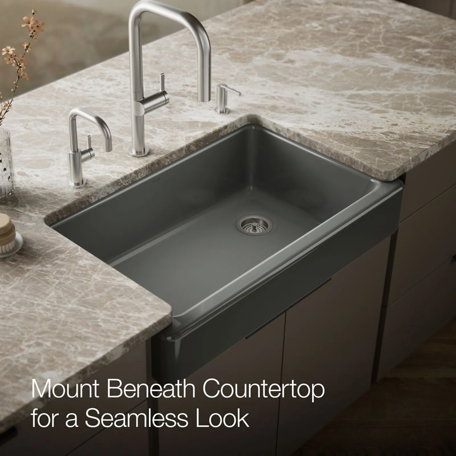 35-1/2" undermount single-bowl farmhouse kitchen sink^Kohler Hot
