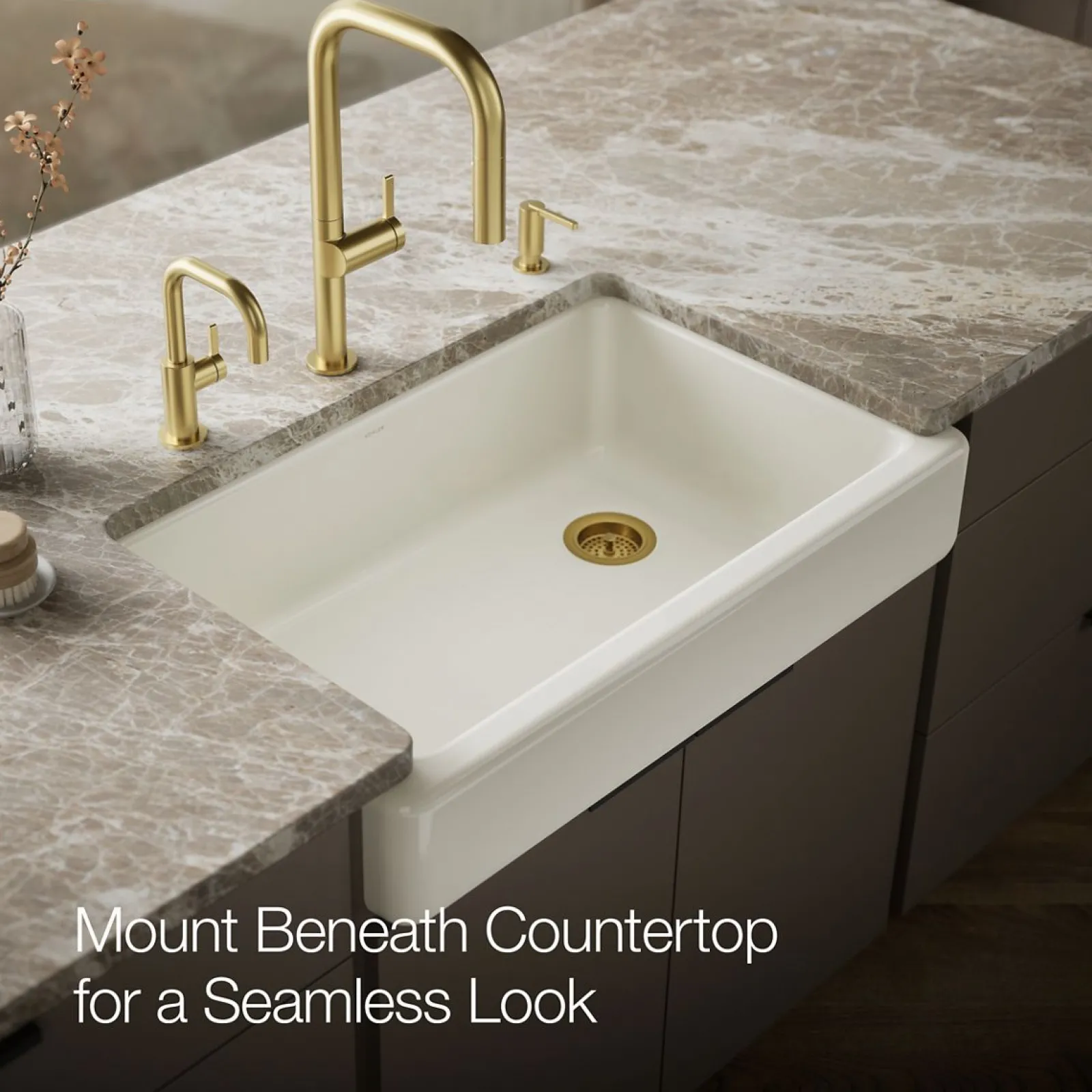 35-1/2" undermount single-bowl farmhouse kitchen sink^Kohler Hot
