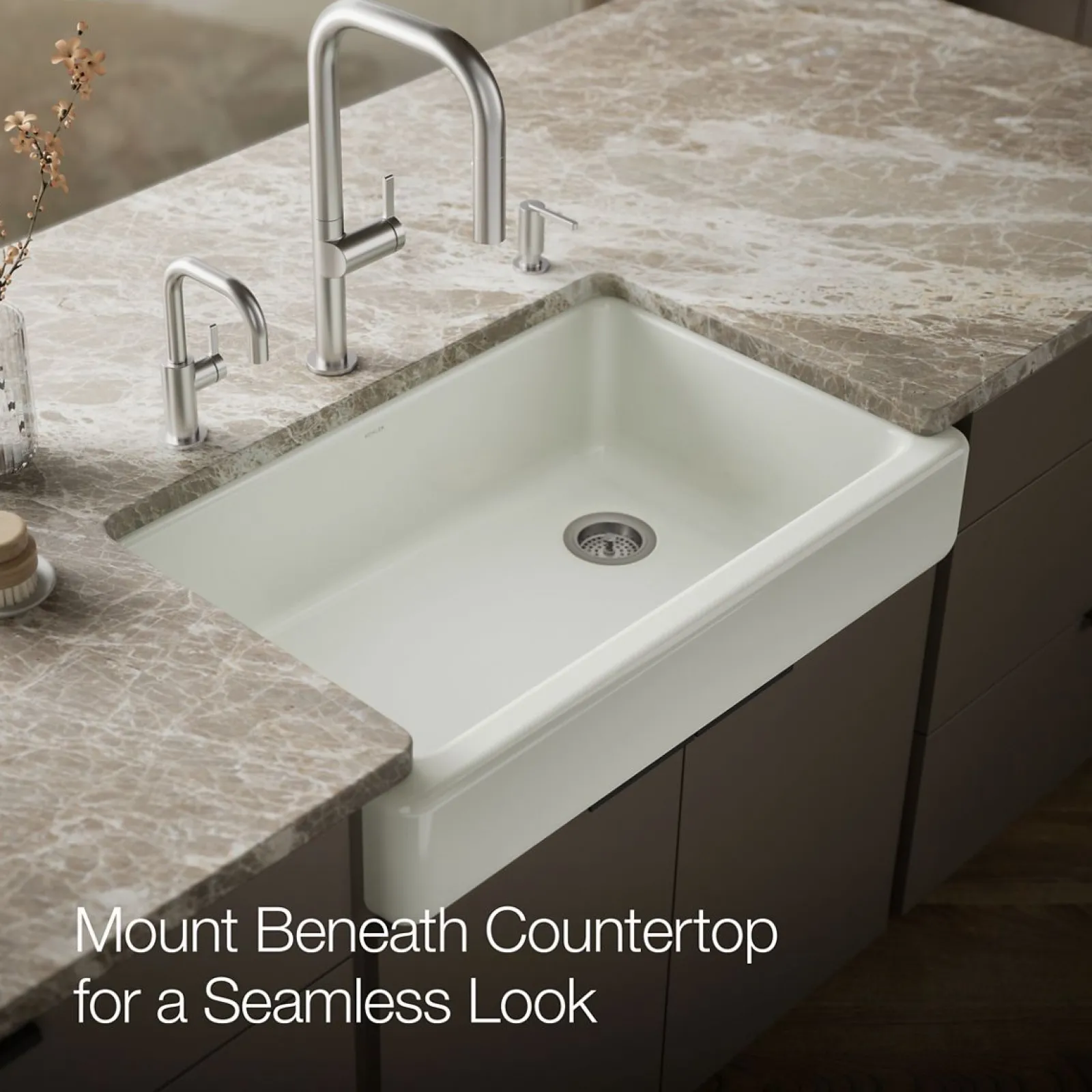 35-1/2" undermount single-bowl farmhouse kitchen sink^Kohler Hot