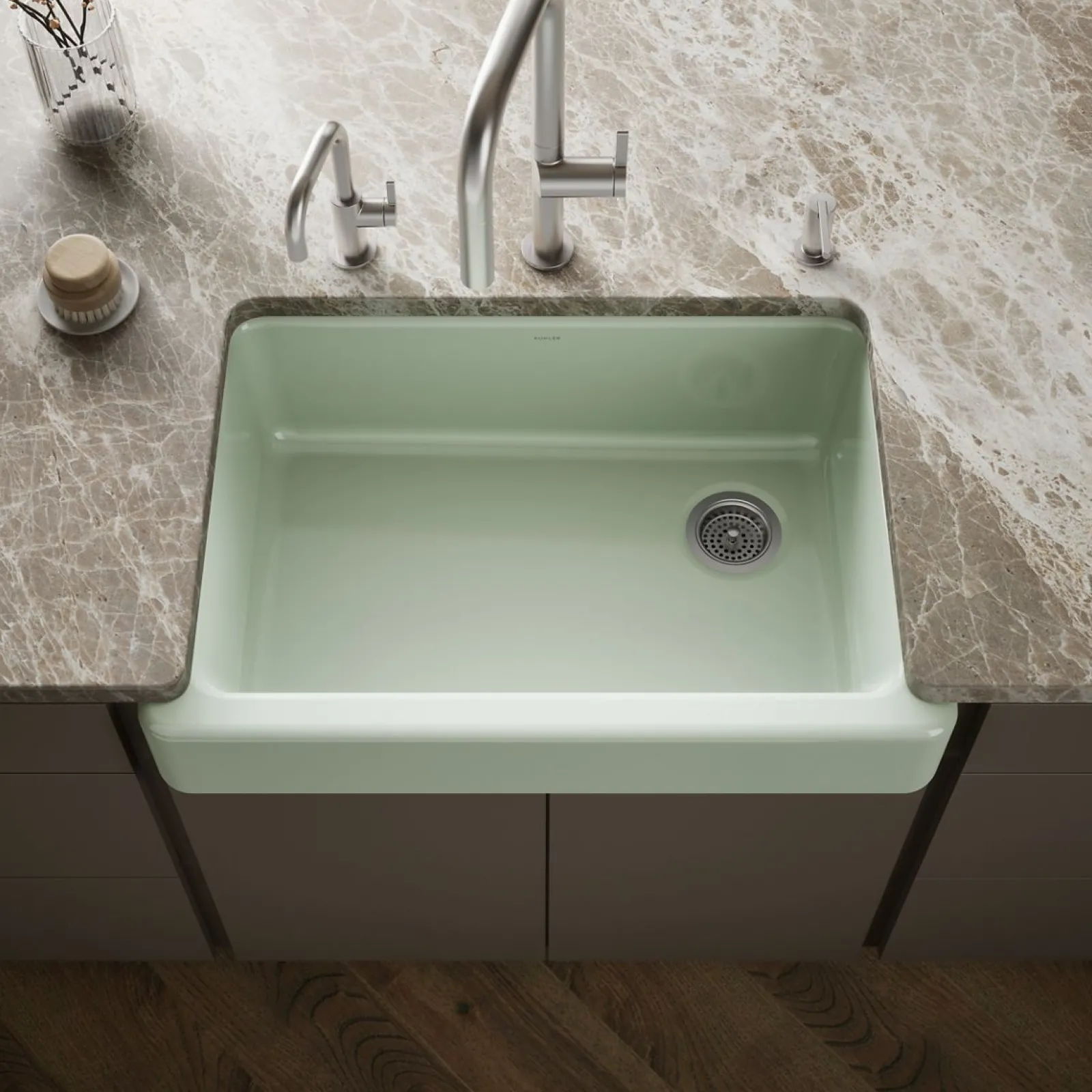 32-1/2" undermount single-bowl farmhouse kitchen sink^Kohler Outlet