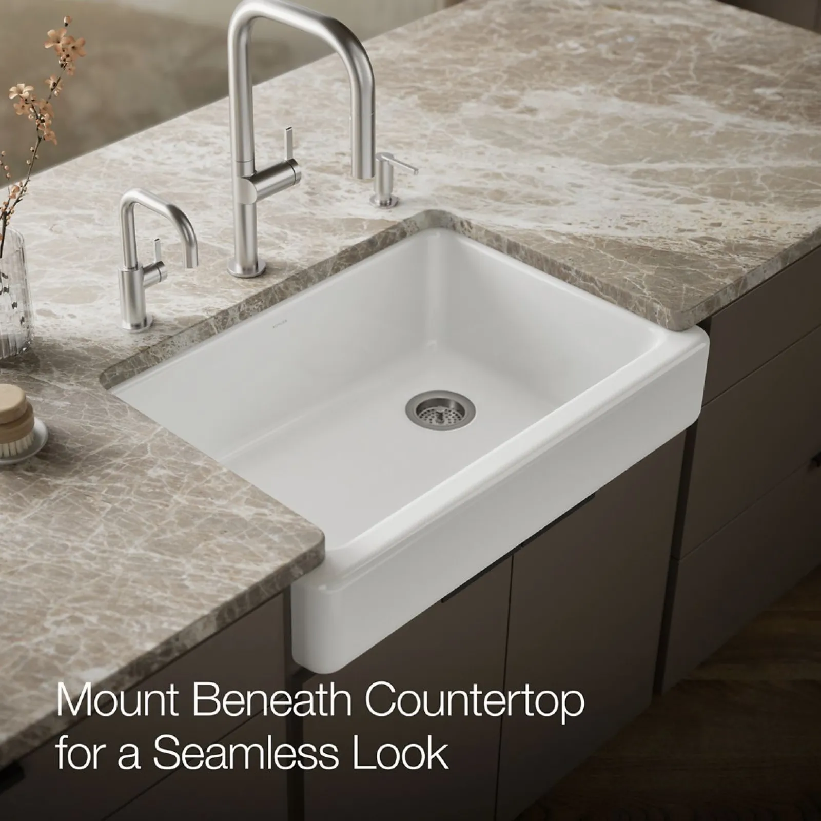 32-1/2" undermount single-bowl farmhouse kitchen sink^Kohler Outlet