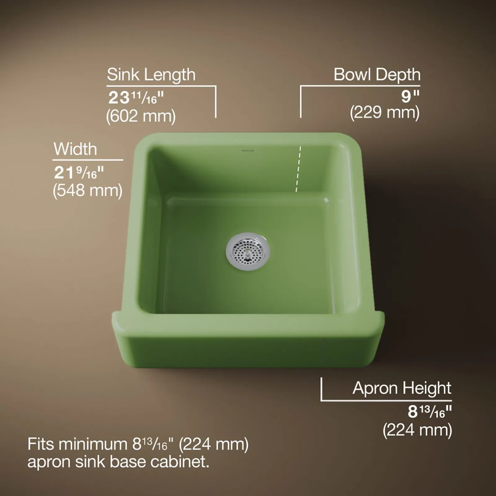 23-1/2" undermount single-bowl farmhouse kitchen sink^Kohler Best