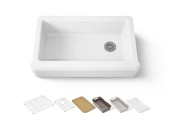35-3/4" undermount single-bowl farmhouse workstation kitchen sink^Kohler Clearance
