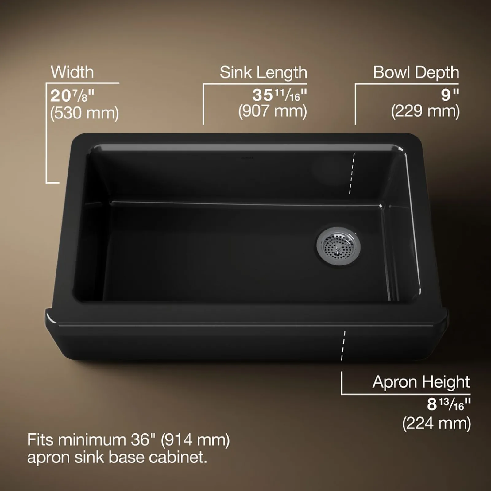 35-3/4" undermount single-bowl farmhouse workstation kitchen sink^Kohler Clearance