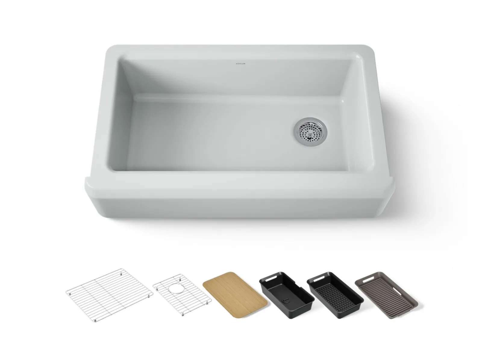 35-3/4" undermount single-bowl farmhouse workstation kitchen sink^Kohler Clearance