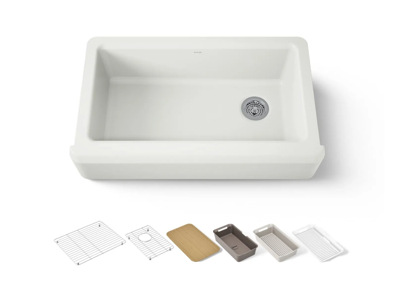 35-3/4" undermount single-bowl farmhouse workstation kitchen sink^Kohler Clearance
