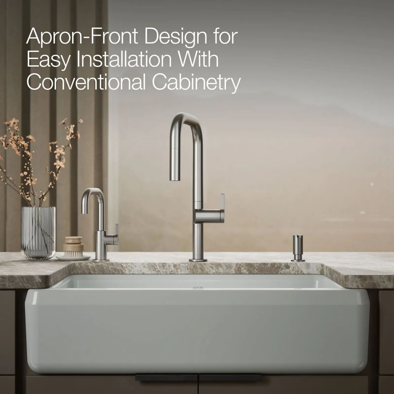 35-3/4" undermount single-bowl farmhouse workstation kitchen sink^Kohler Clearance