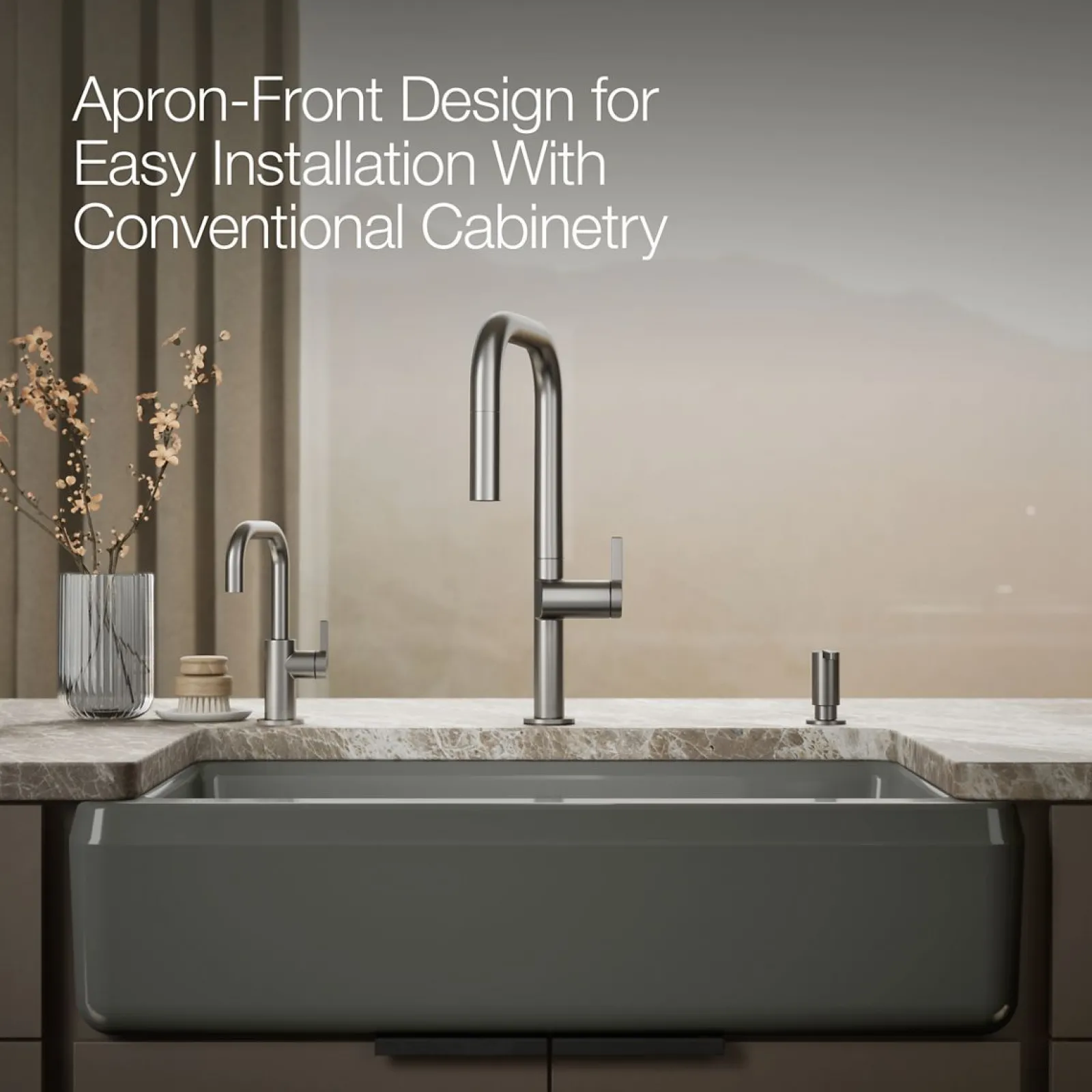 35-3/4" undermount single-bowl farmhouse workstation kitchen sink^Kohler Clearance
