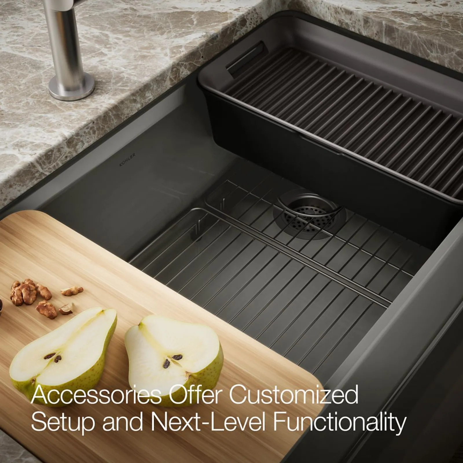 35-3/4" undermount single-bowl farmhouse workstation kitchen sink^Kohler Clearance