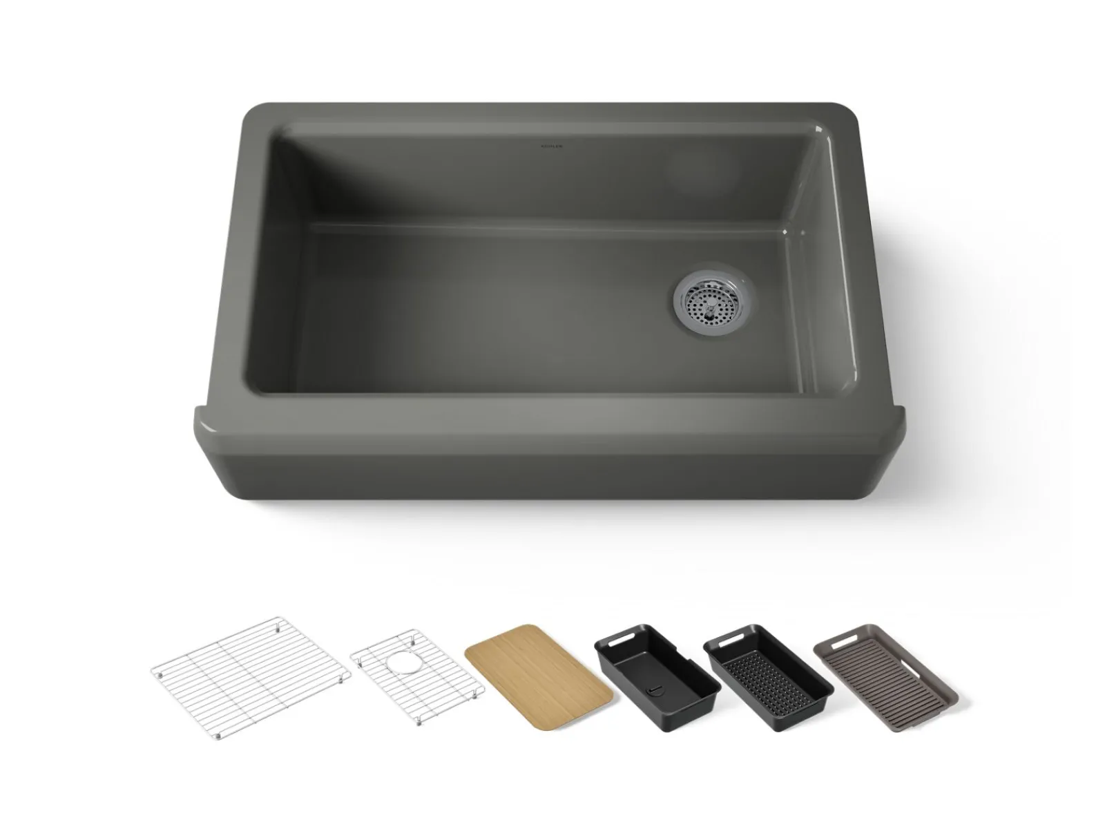 35-3/4" undermount single-bowl farmhouse workstation kitchen sink^Kohler Clearance