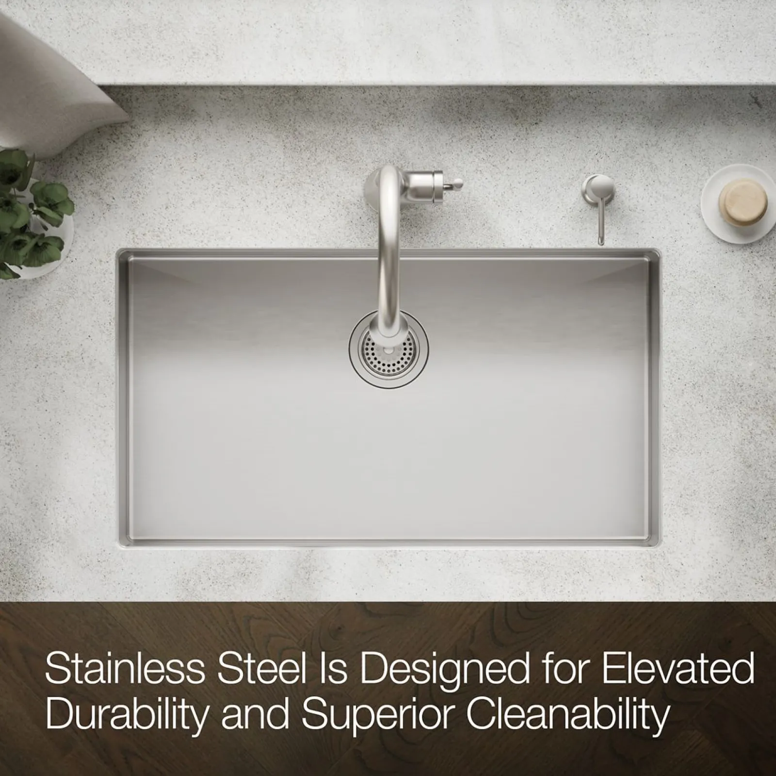 32" undermount single-bowl kitchen sink^Kohler Hot