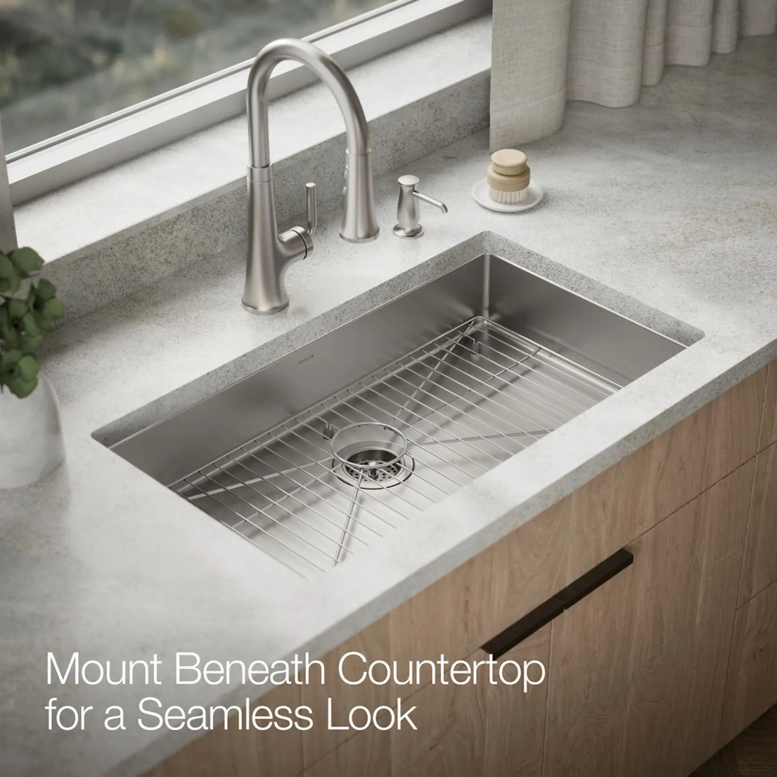 32" undermount single-bowl kitchen sink^Kohler Hot