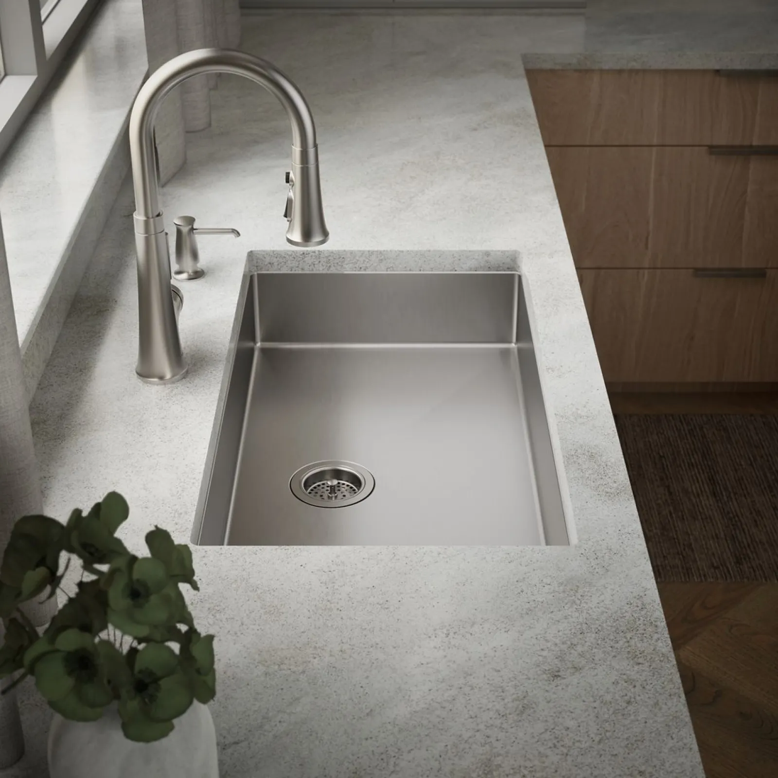 32" undermount single-bowl kitchen sink^Kohler Hot