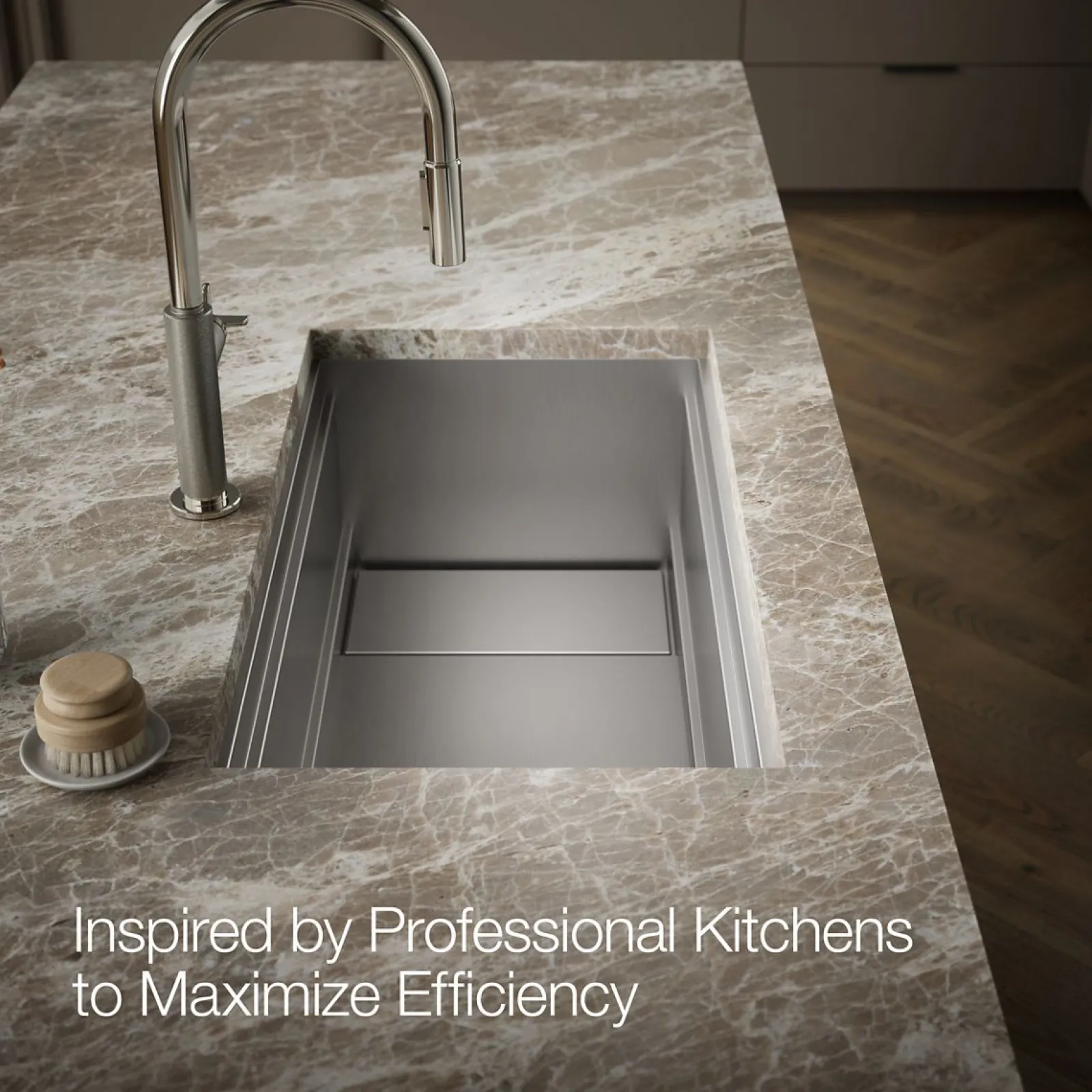 33-3/4" undermount single-bowl kitchen sink^Kohler Hot