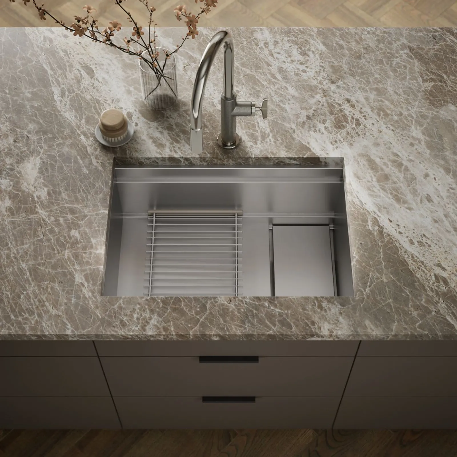 27-3/4" undermount single-bowl kitchen sink^Kohler
