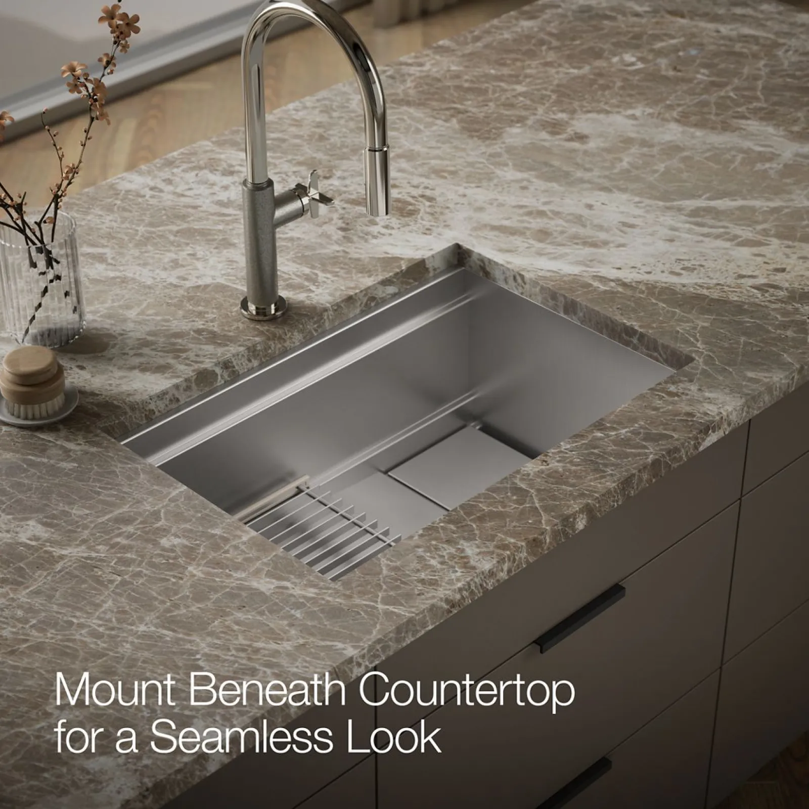 27-3/4" undermount single-bowl kitchen sink^Kohler