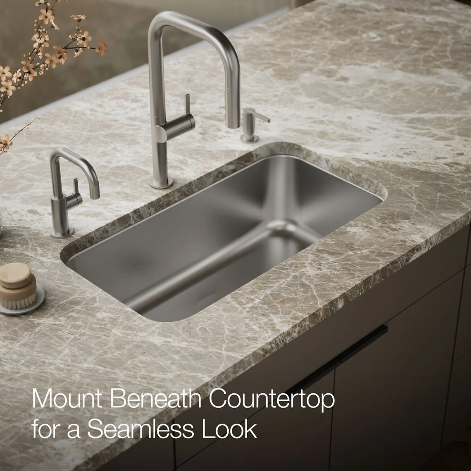 31-1/4" undermount single-bowl kitchen sink^Kohler Hot