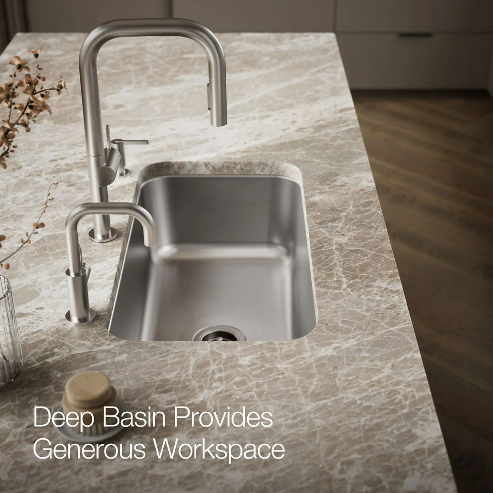 31-1/4" undermount single-bowl kitchen sink^Kohler Hot