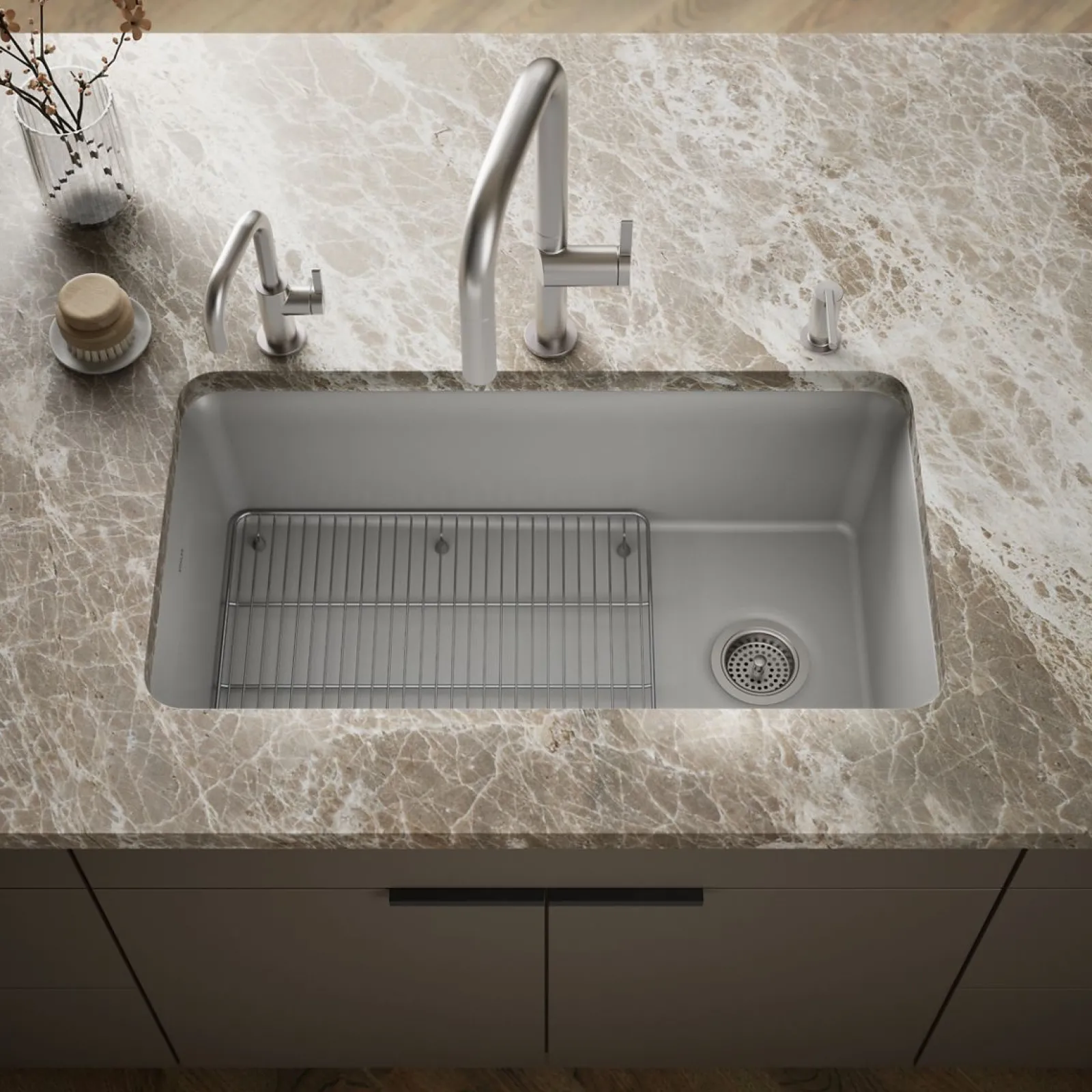 33-1/2" undermount single-bowl kitchen sink^Kohler