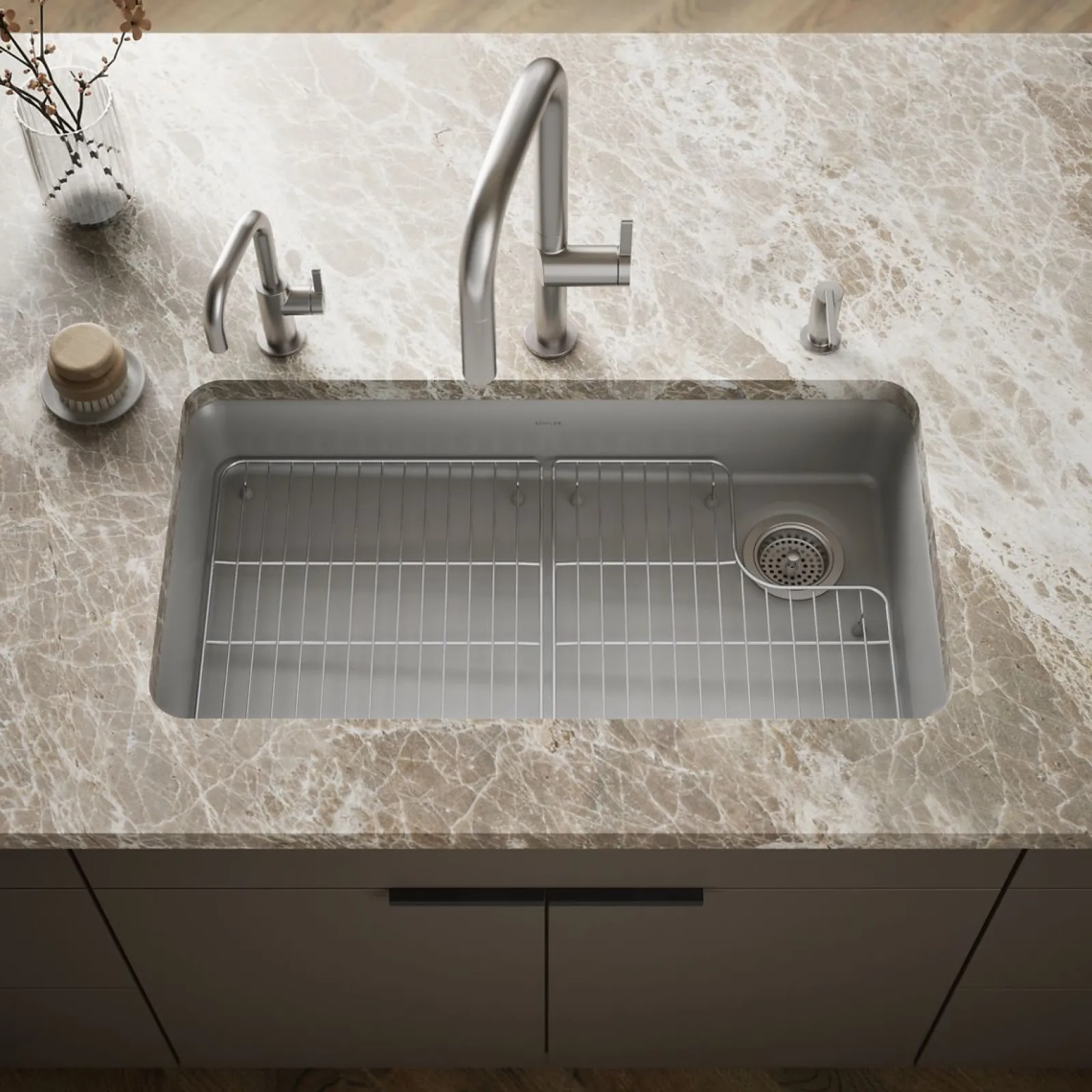 33" undermount single-bowl kitchen sink^Kohler Hot