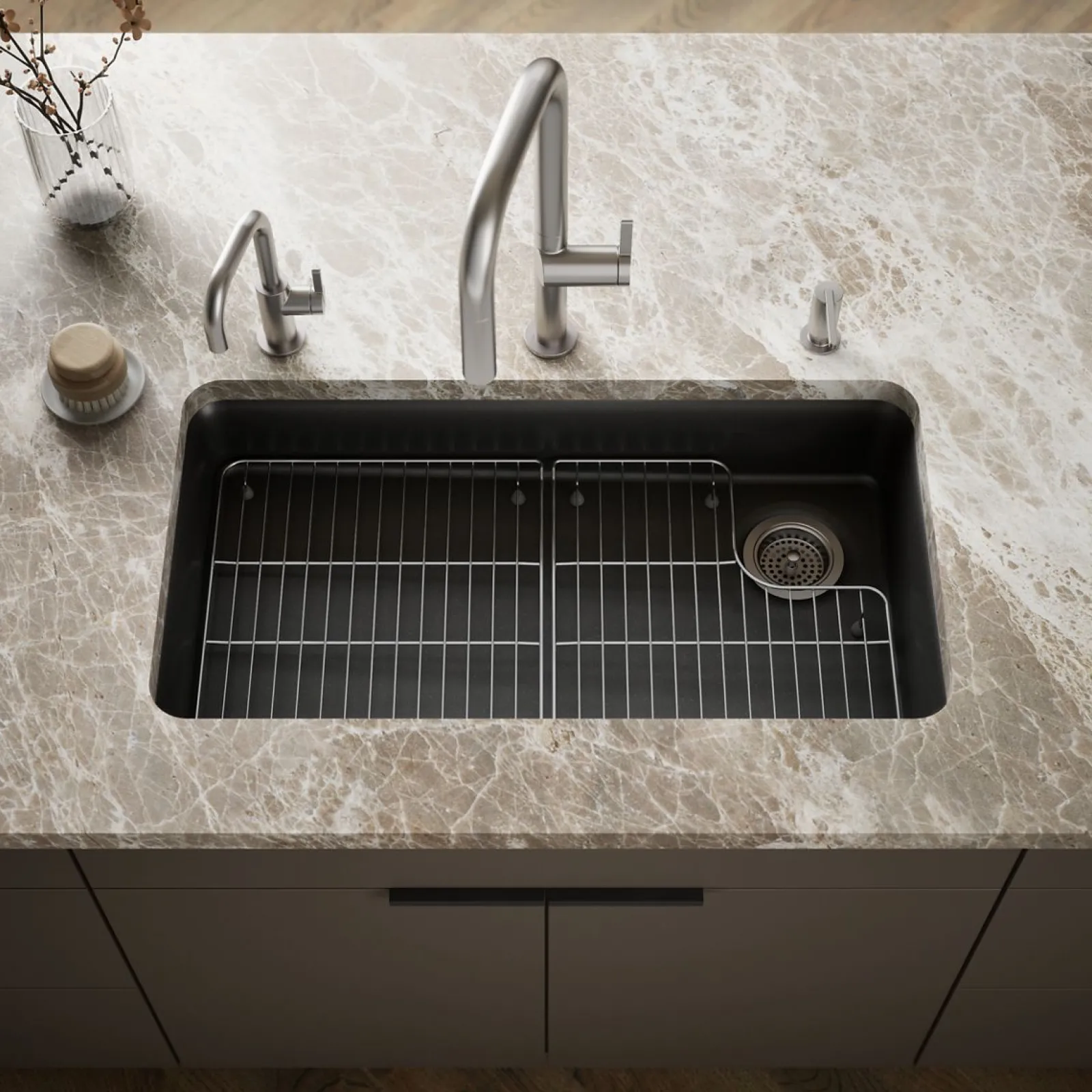 33" undermount single-bowl kitchen sink^Kohler Hot