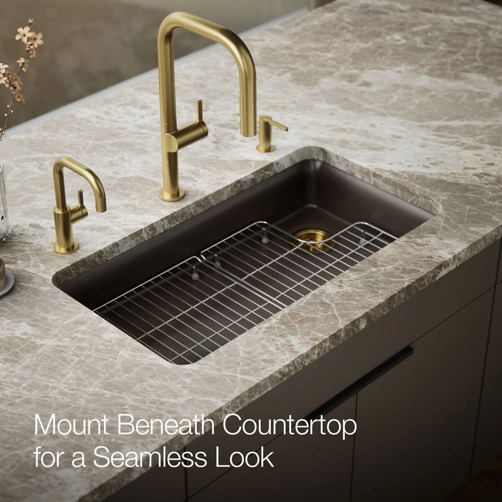 33" undermount single-bowl kitchen sink^Kohler Hot