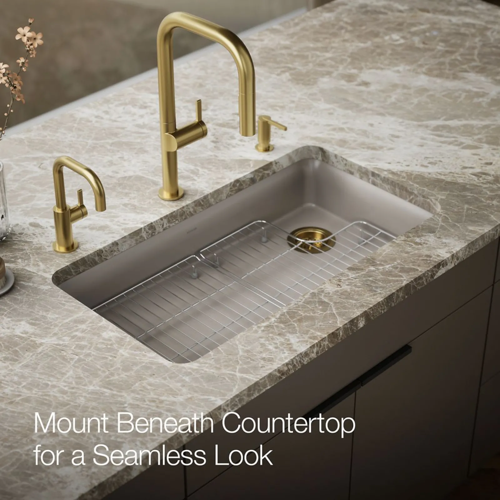 33" undermount single-bowl kitchen sink^Kohler Hot