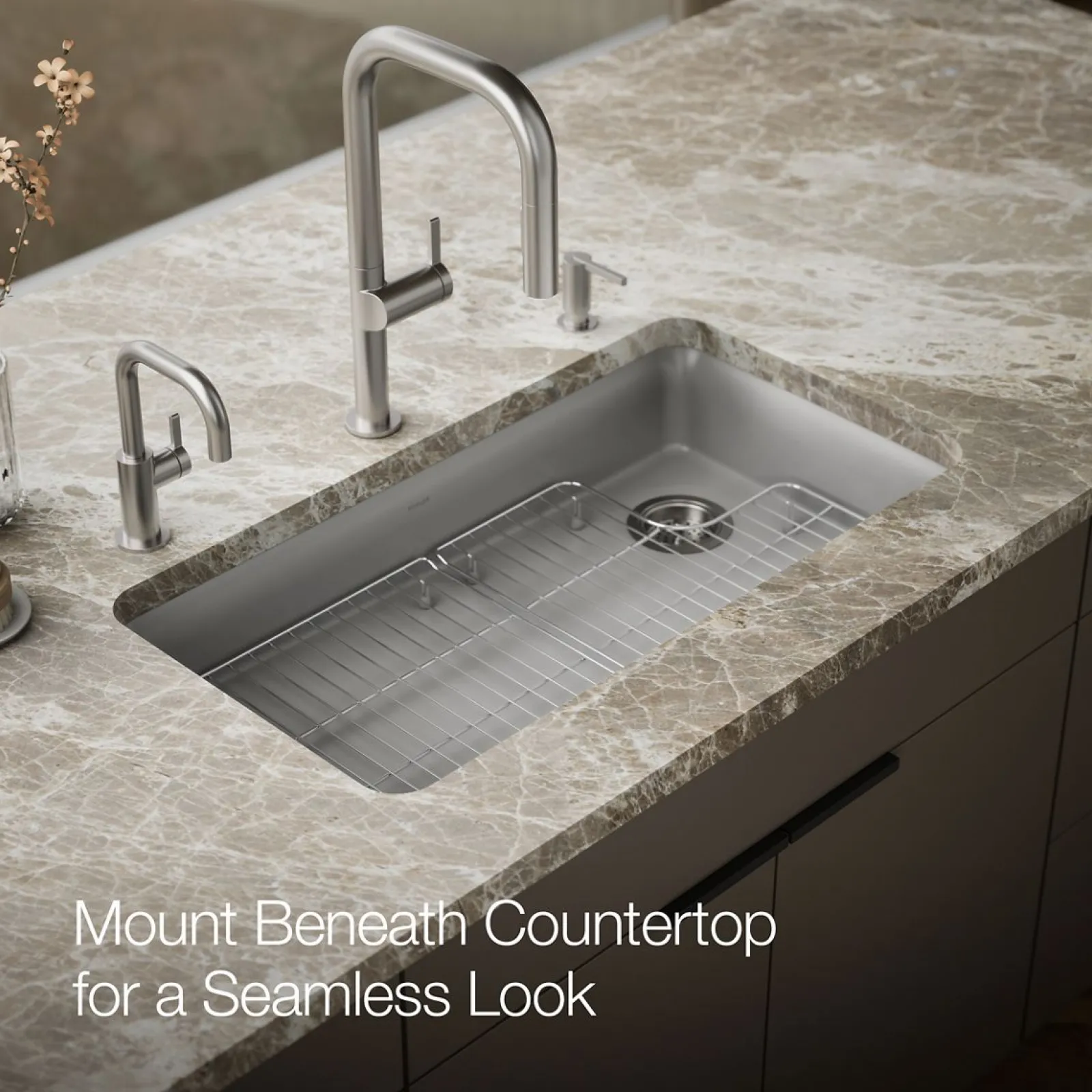 33" undermount single-bowl kitchen sink^Kohler Hot