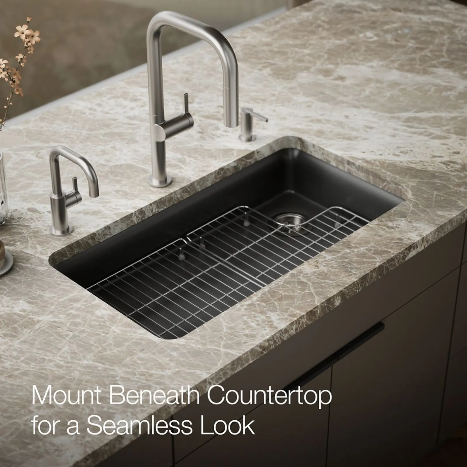 33" undermount single-bowl kitchen sink^Kohler Hot