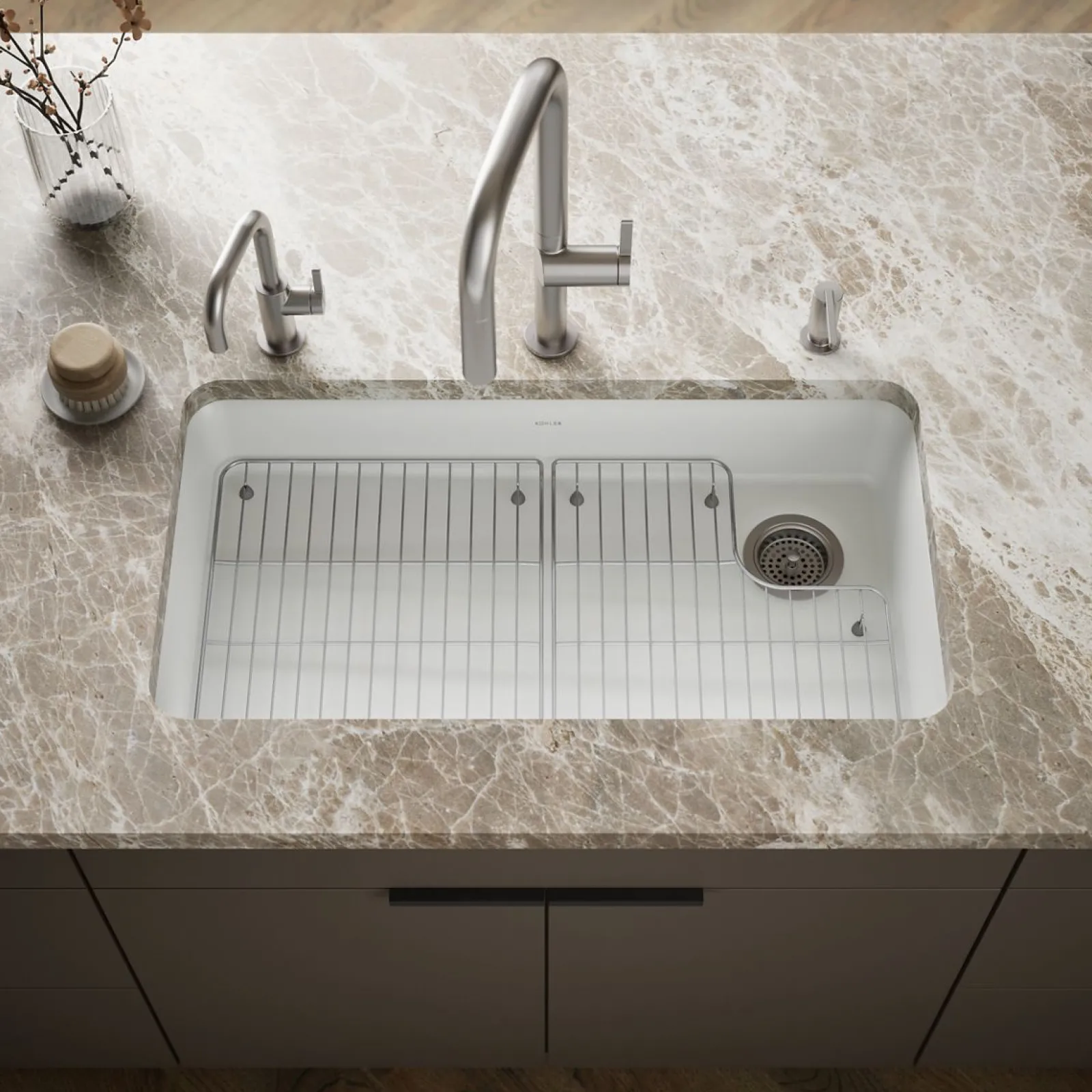 33" undermount single-bowl kitchen sink^Kohler Hot