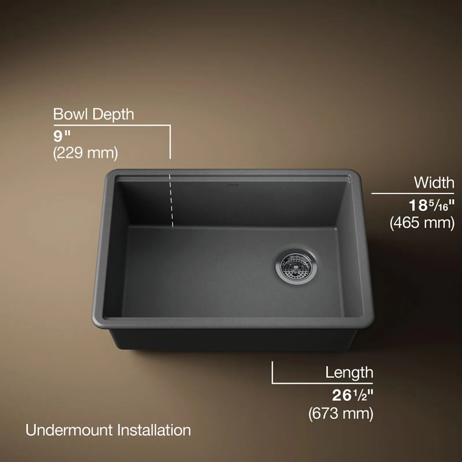 26-1/2" undermount single-bowl kitchen sink^Kohler Online