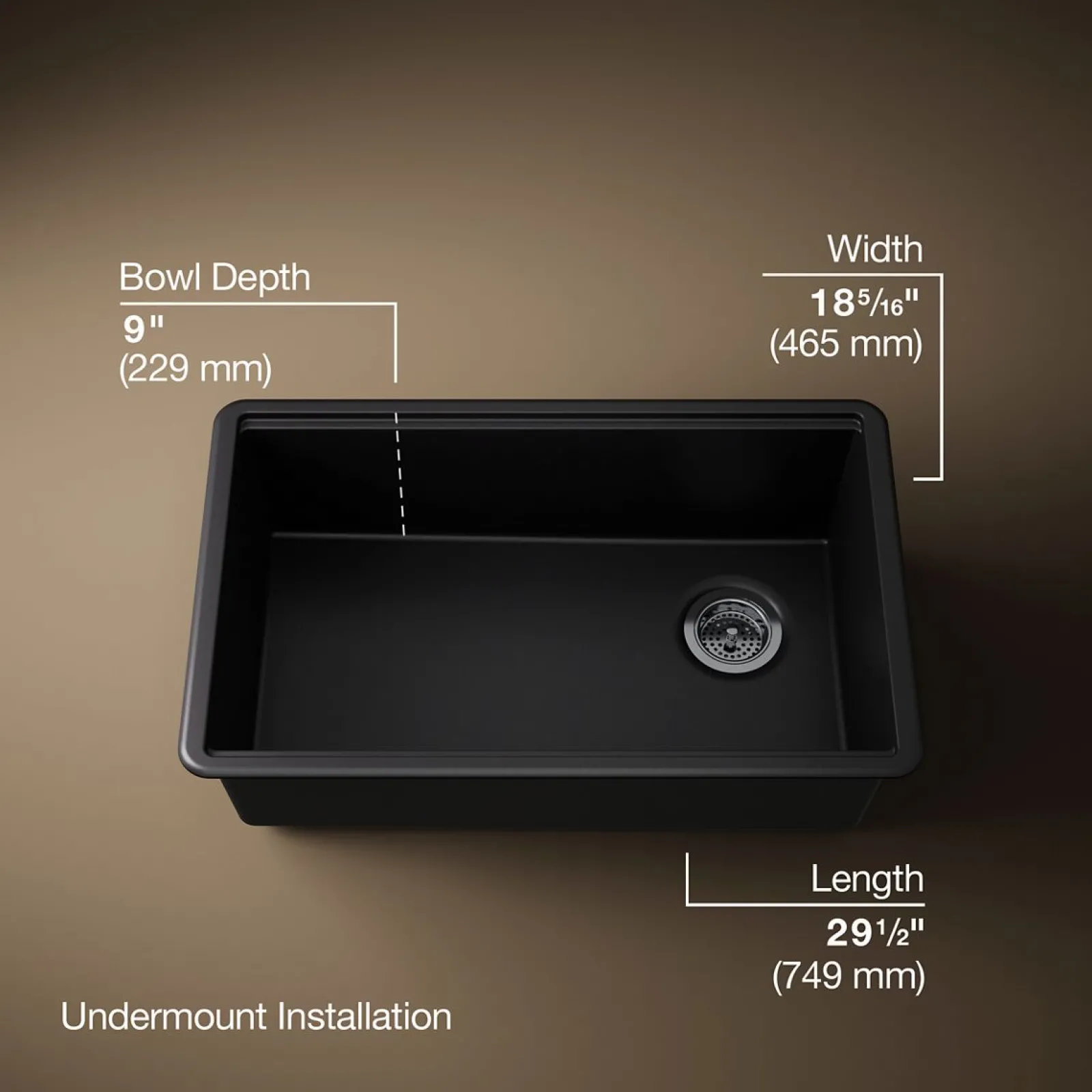 29-1/2" undermount single-bowl kitchen sink^Kohler New