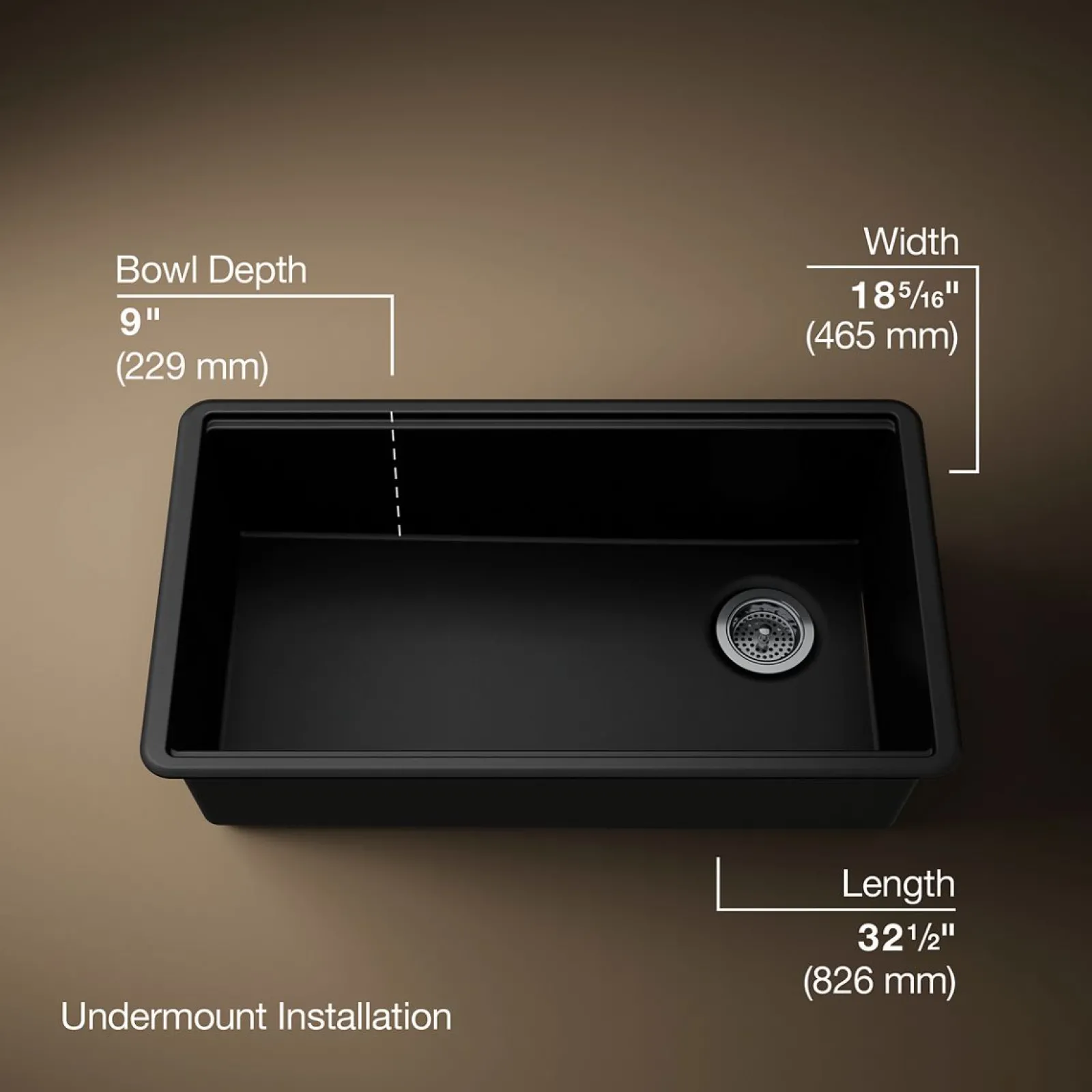 32-1/2" undermount single-bowl kitchen sink^Kohler Best