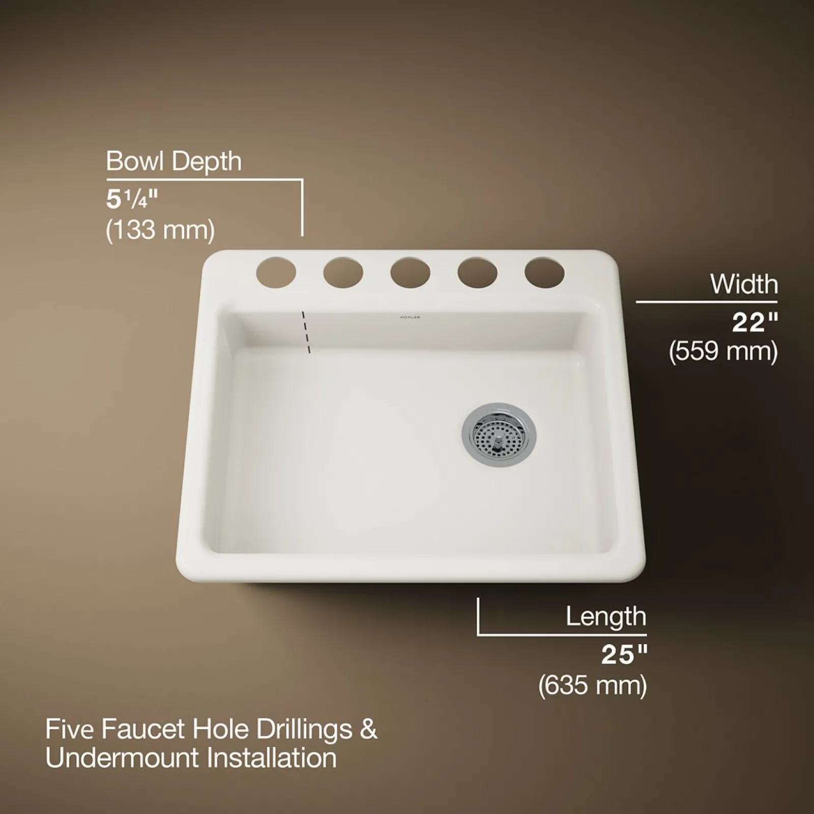25" undermount single-bowl kitchen sink^Kohler Sale