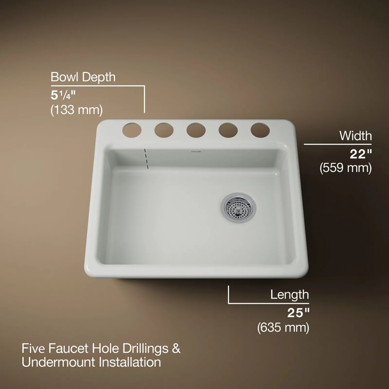 25" undermount single-bowl kitchen sink^Kohler Sale
