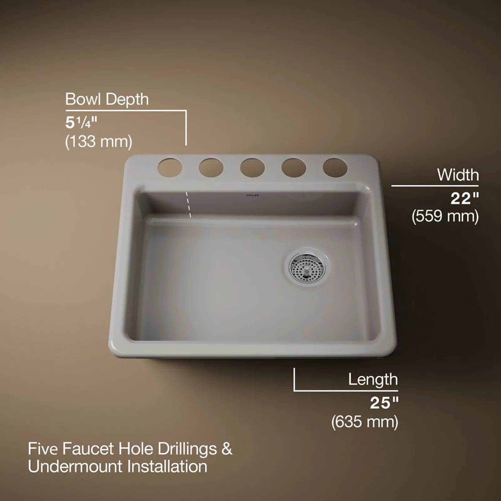 25" undermount single-bowl kitchen sink^Kohler Sale