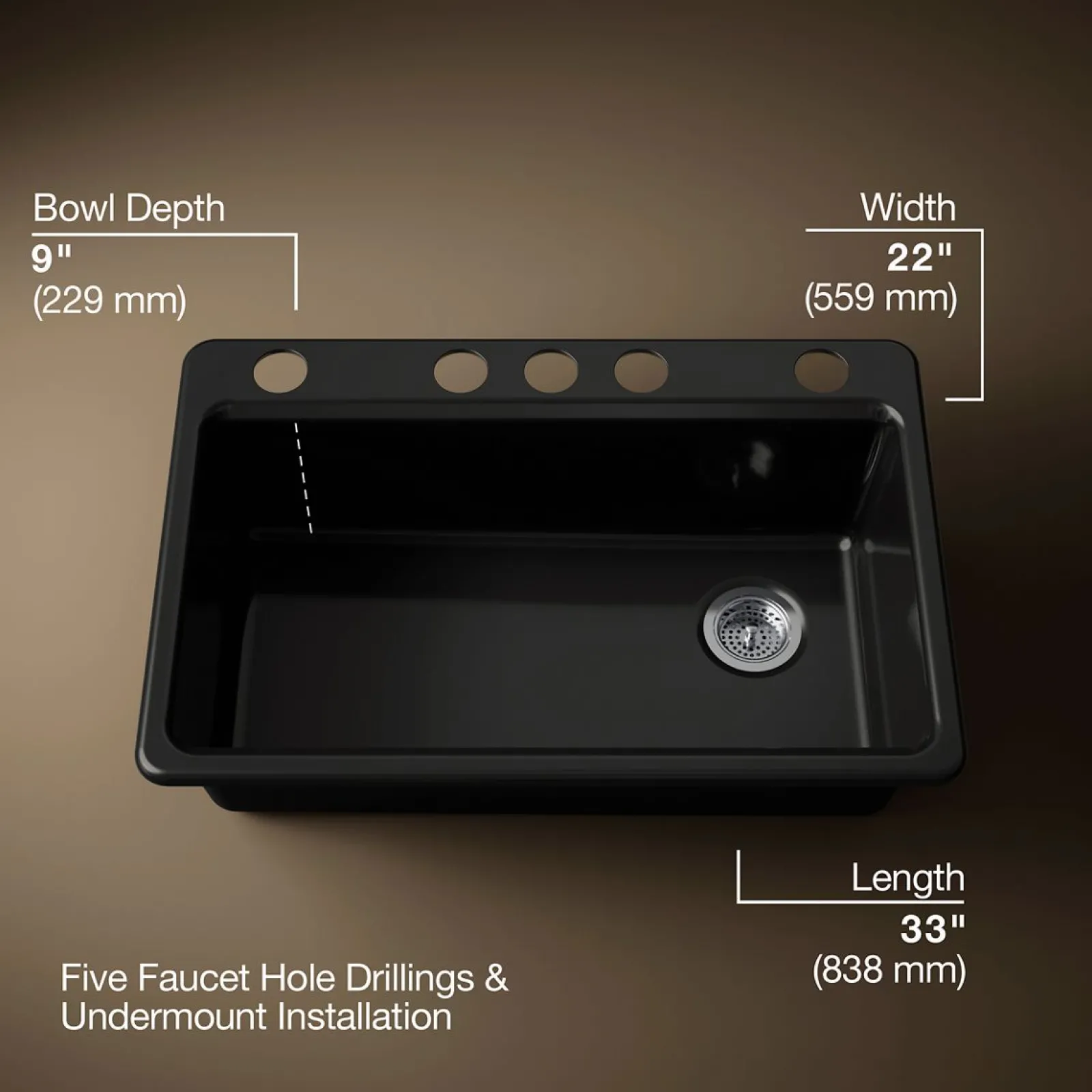 33" undermount single-bowl kitchen sink^Kohler New