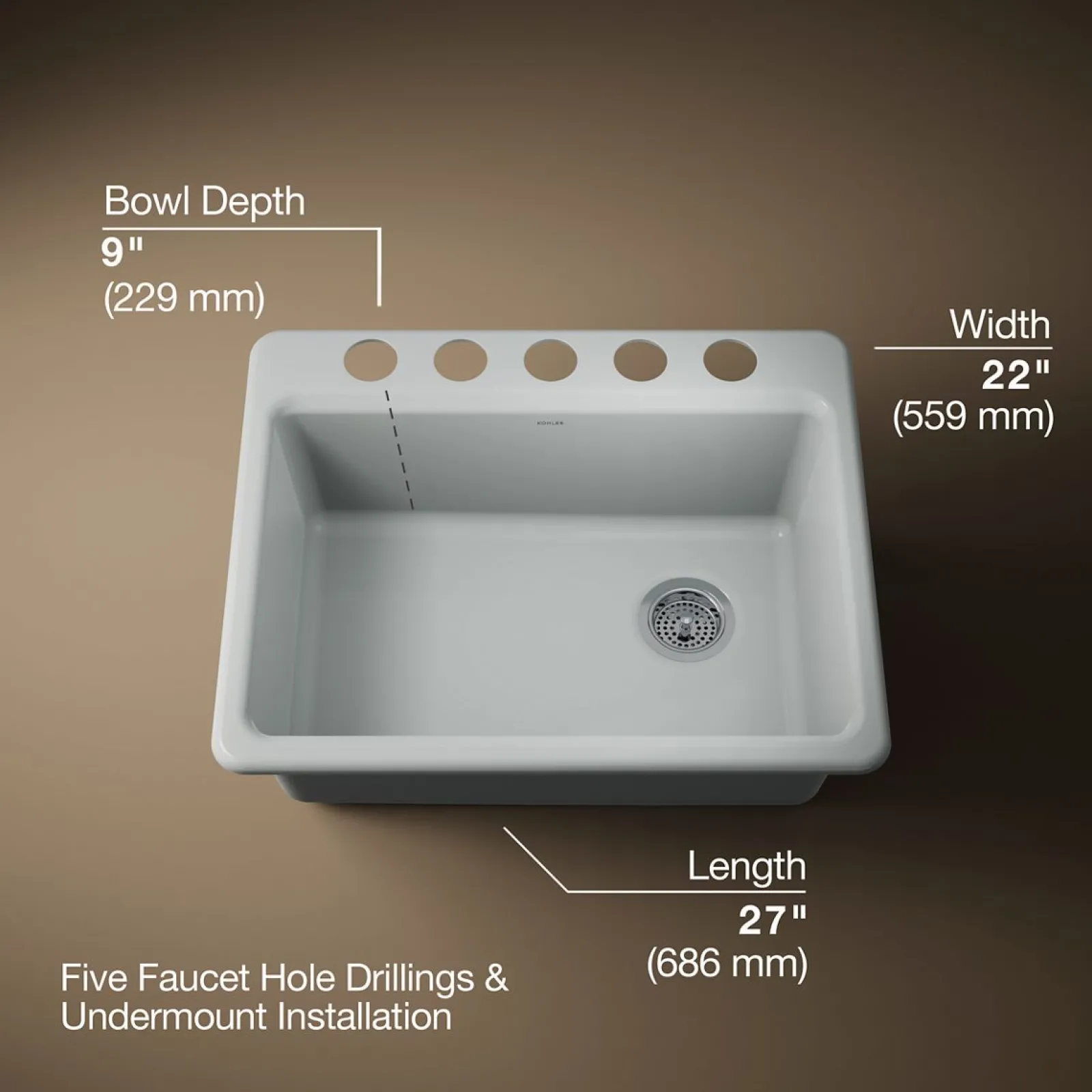 27" undermount single-bowl kitchen sink^Kohler Online